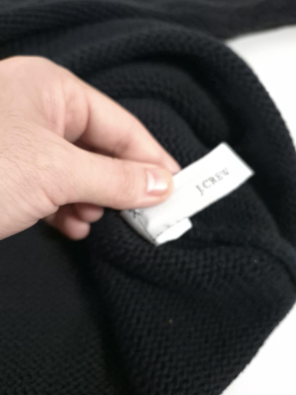J Crew Sweater Mens XL Black 100% Cotton Roll Neck Knit Pullover Long Sleeve