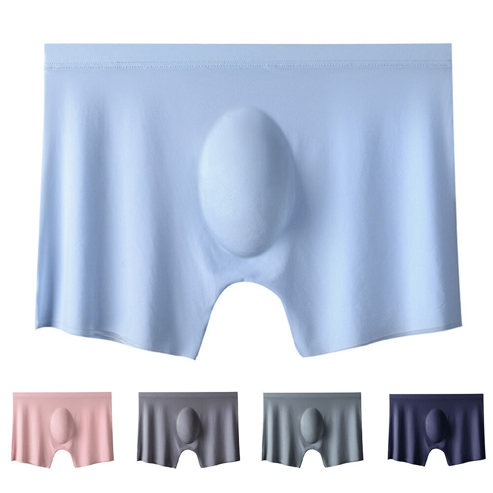 Sexy Men Ice Silk Seamless Boxer Briefs Pouch Underwear Shorts Trunks Underpants