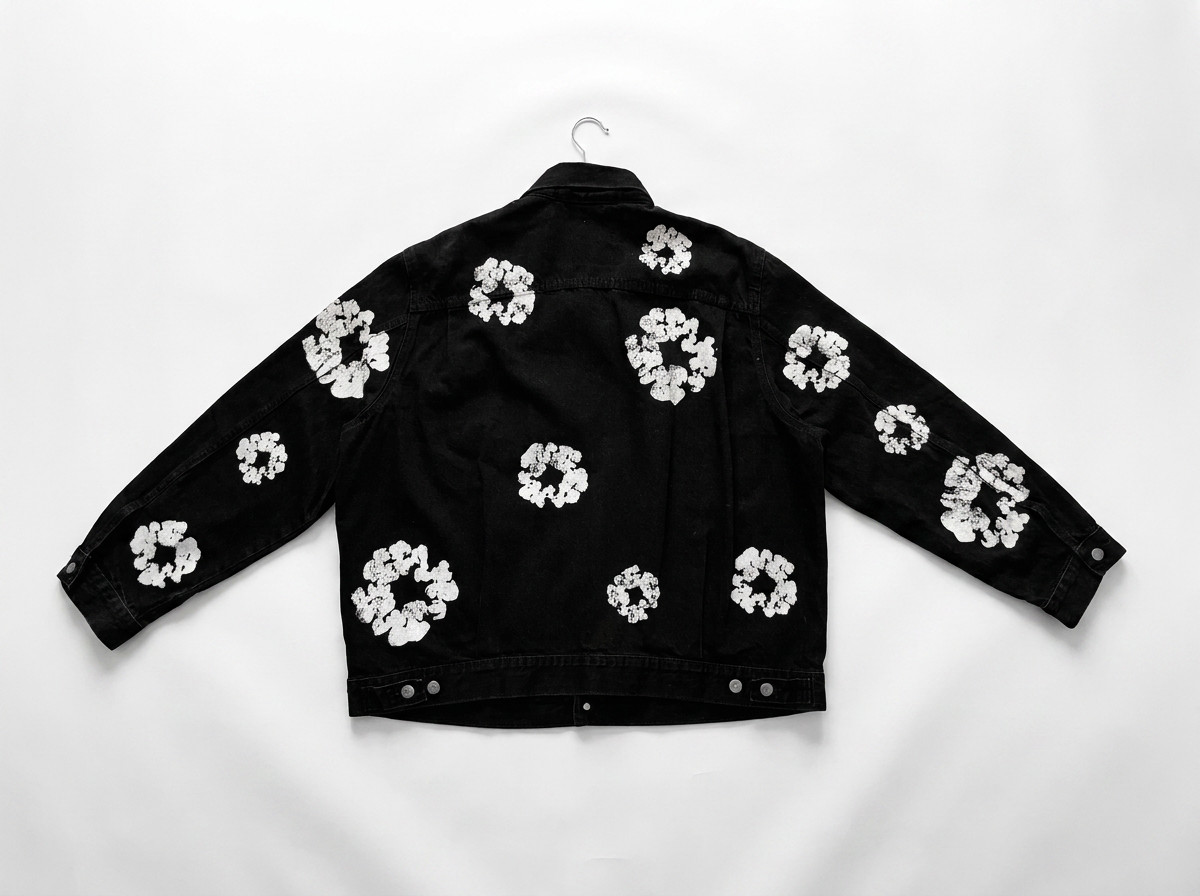 Denim Tears x Levi’s Type II Cotton Wreath Trucker Jacket Black Mens Size XL