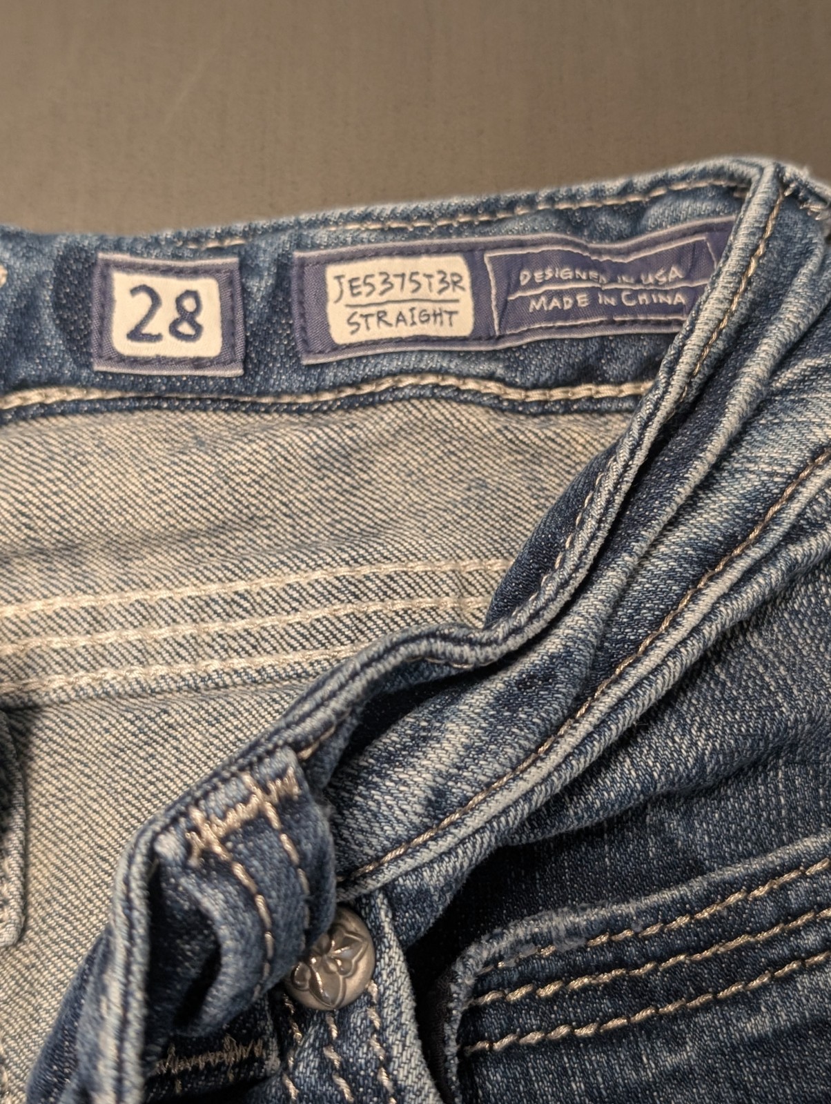 Miss Me Jeans – For Buckle Boot Cut Size 28 Bling Fleur De Lis 28/31 Vintage Y2K