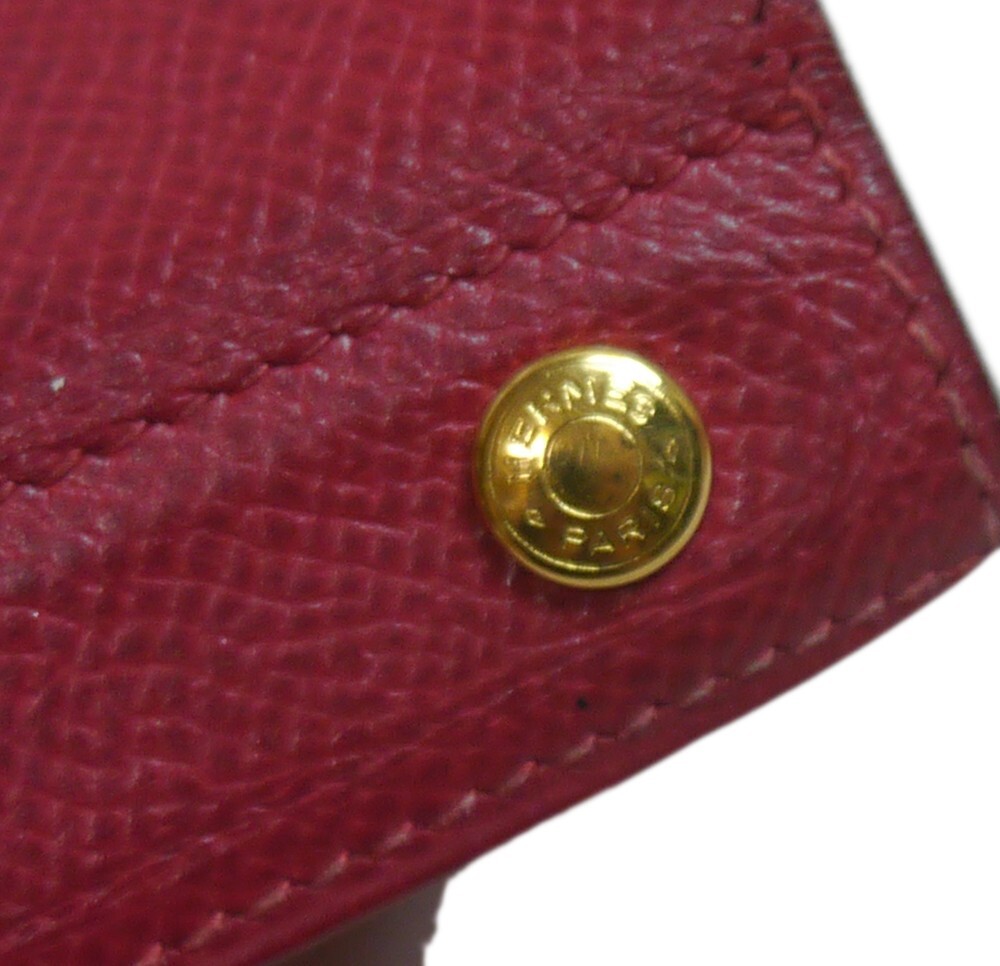 Authentic HERMES Caro PM Pouch Serie Leather #4055