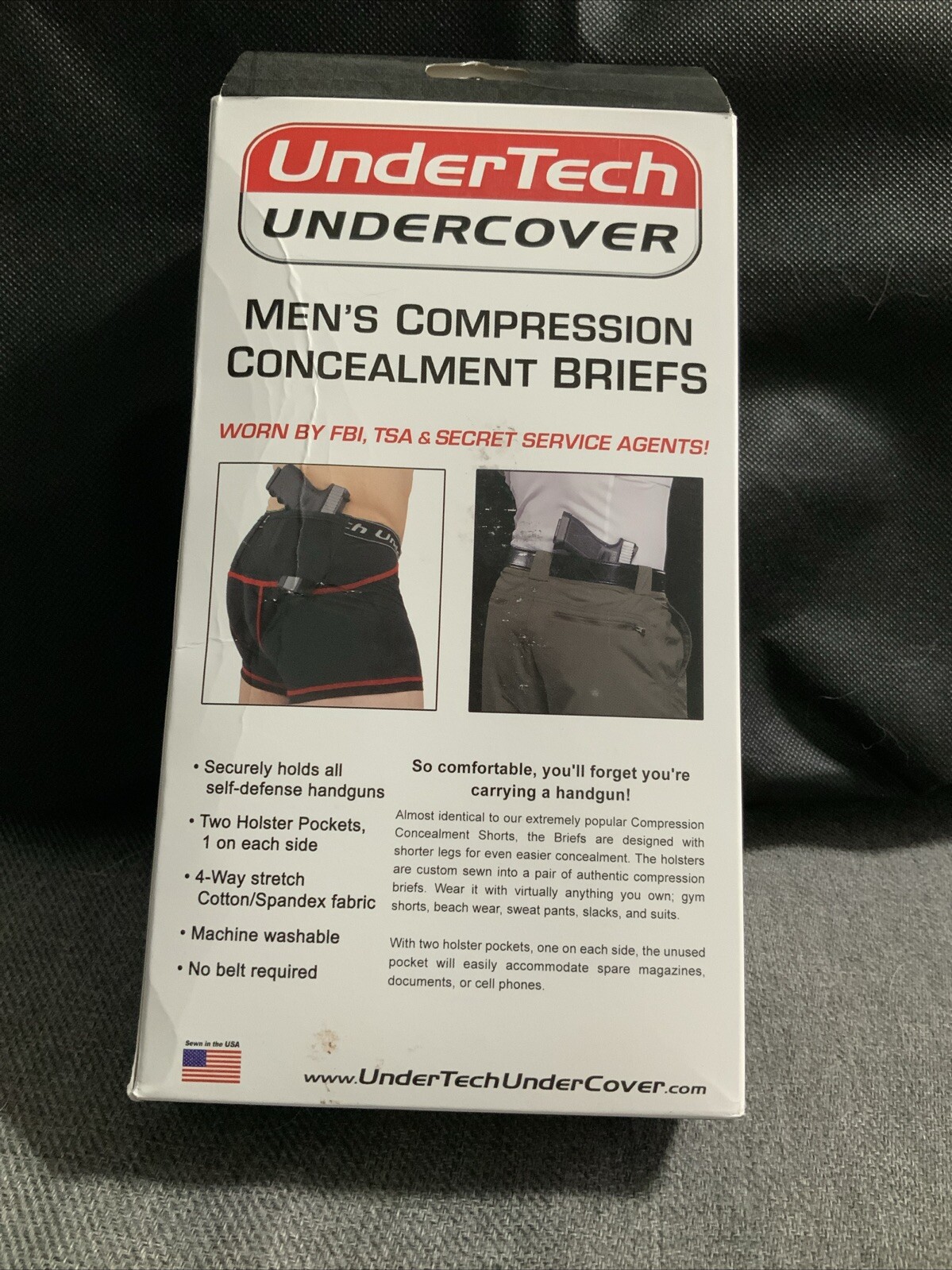 UnderTech Undercover Men’s Compression Concealment White Briefs Size 3X Large