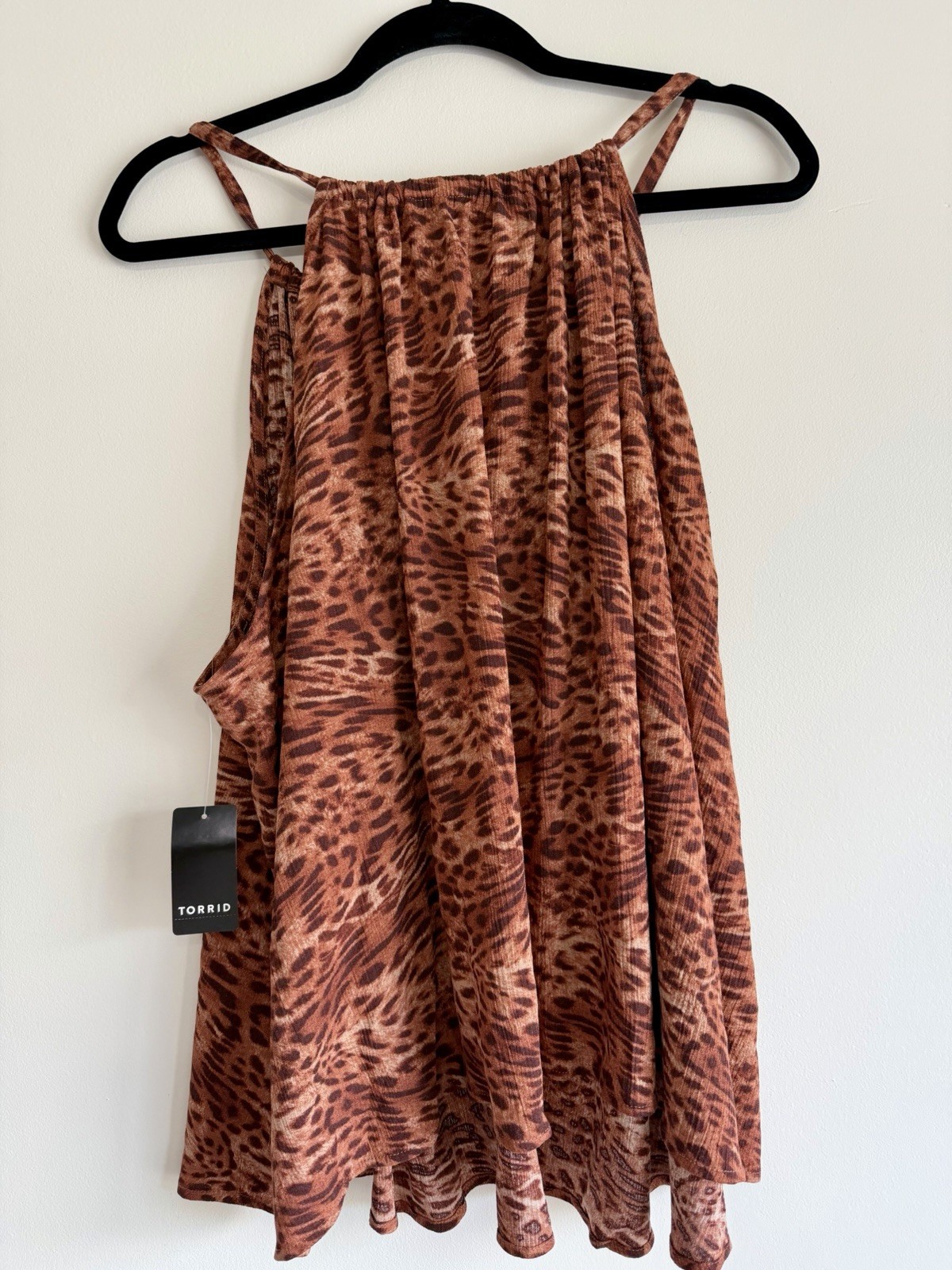 Torrid Festi Lioness Leopard 2 Piece Set Halter Top & Flare Tiered Pants 3X NWT