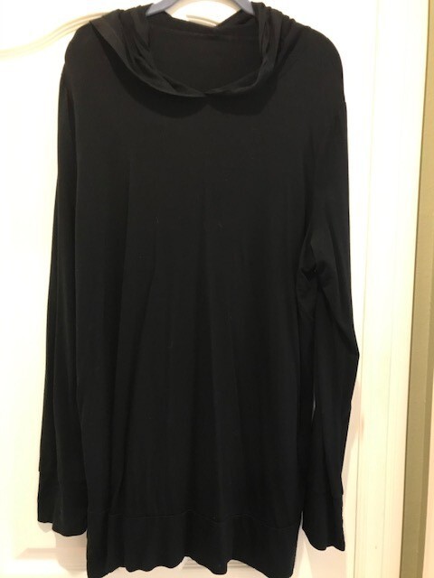 Soft, Comfortable, Black, Hooded Rayon Long Sleeve Womens Size XL Top