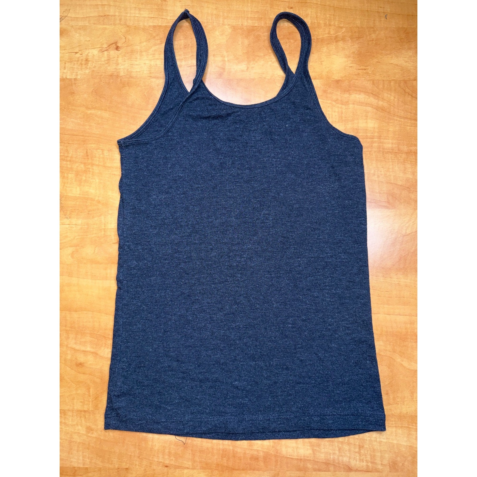 Aerie Softest Tank Navy Blue Heathered Floral Embroidered Scoop Neck Cami Medium