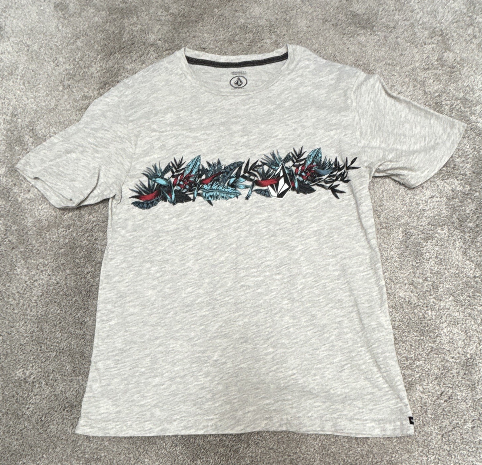 Volcom Kids Gray Large Crew Neck Short Sleeve T-Shirt FREE SHIPPING