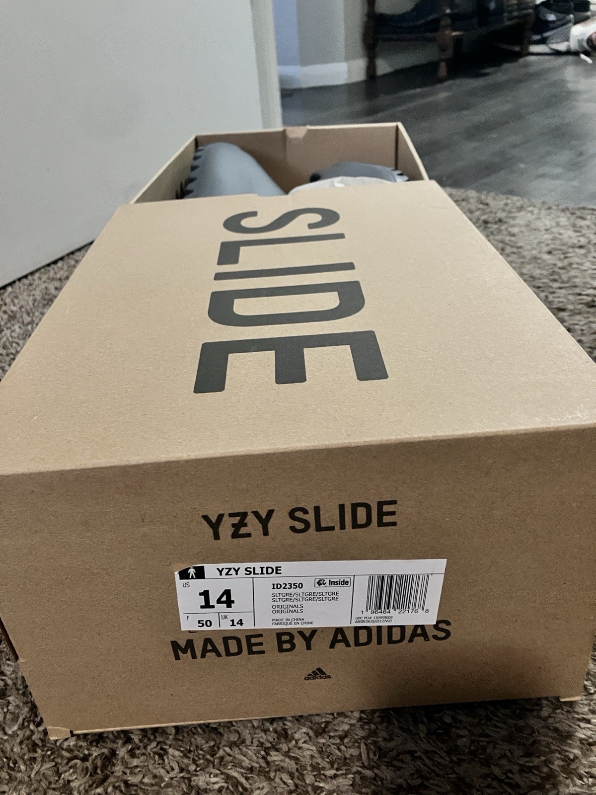 Adidas Yeezy Slide ‘Slate Grey’ Size 14 ID2350 Men’s BRAND NEW DS