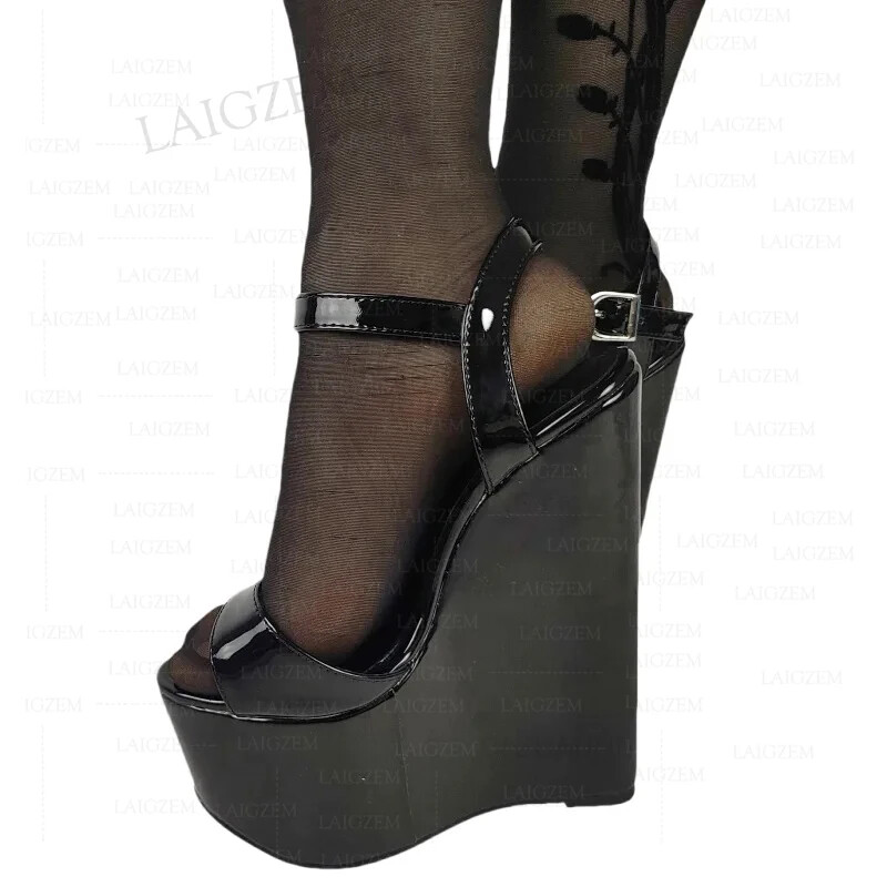 Women Platform Wedges Sandals 17CM Open Toe High Heels Pumps Height Increase Sho