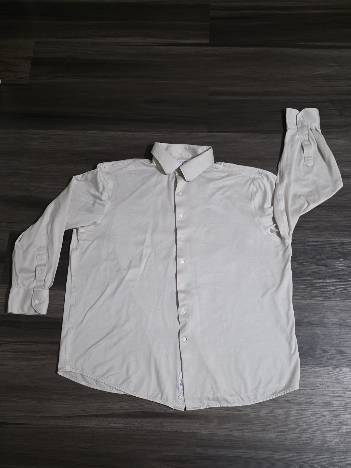 Cremieux Dress Shirt Mens 18 35 Slim Fit Non-Iron 100 Pima Cotton Button Up