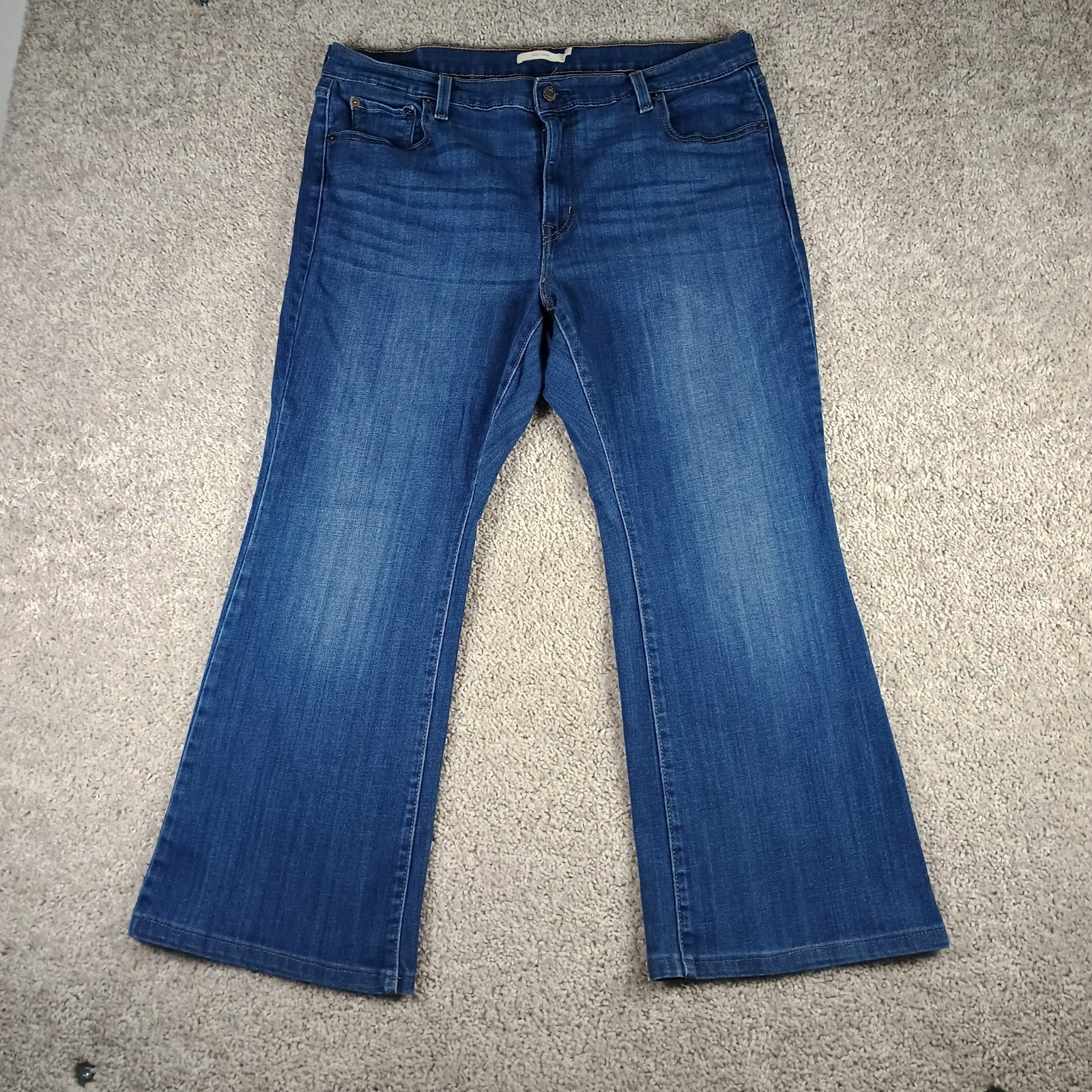 Levi’s 726 Flare Jeans Womens 18W M Medium Wash Blue Stretch High Rise Denim