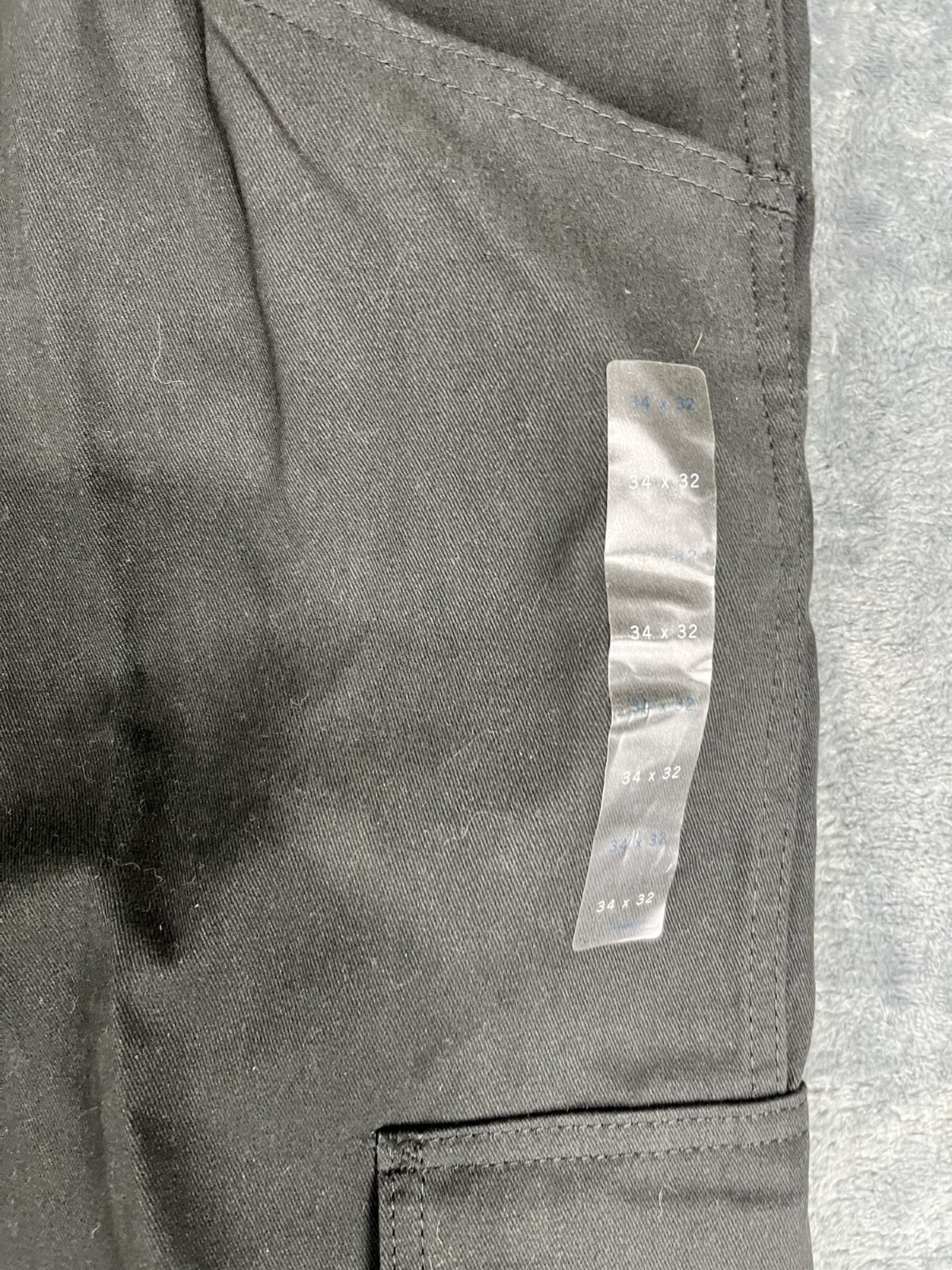 Wrangler Mens Black Cargo Work Pants 34×32 Relaxed Fit 7-Pocket NWT