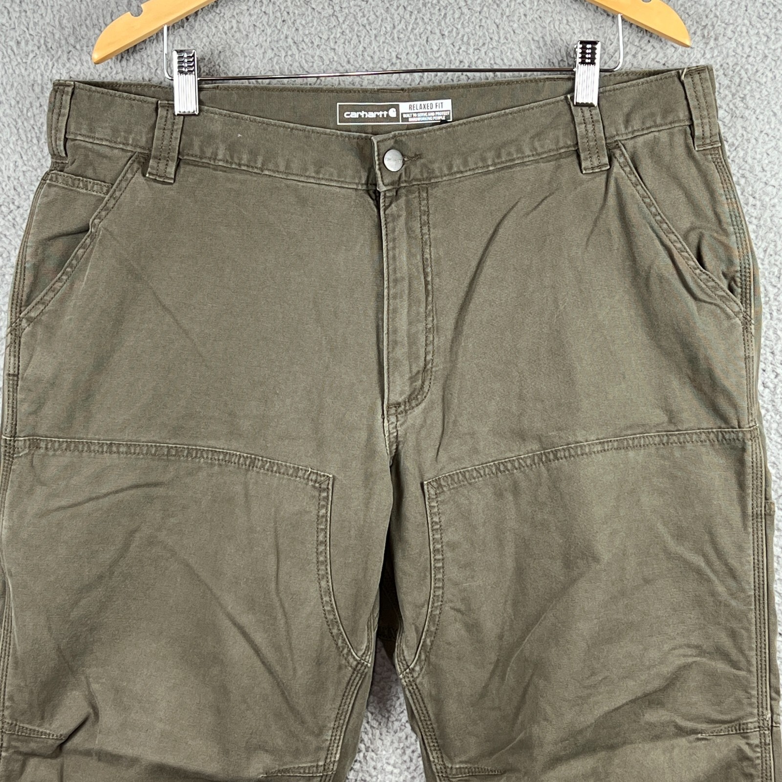 Carhartt Pants Mens 40×30 Green Relaxed Fit Double Knee Work Pants 102802-217