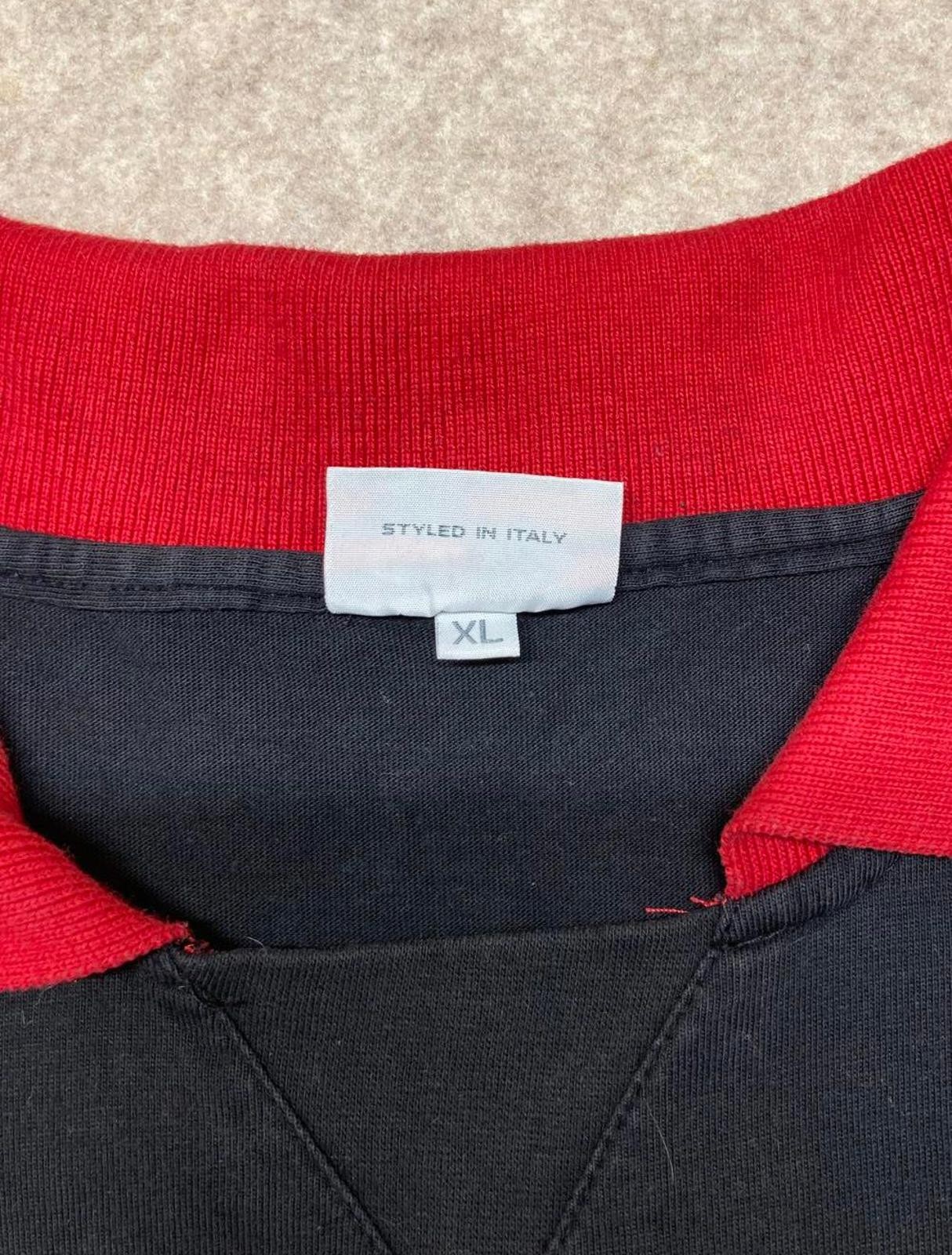 Billiards Polo Shirt with Red and Black Colorblock Design, Size XL