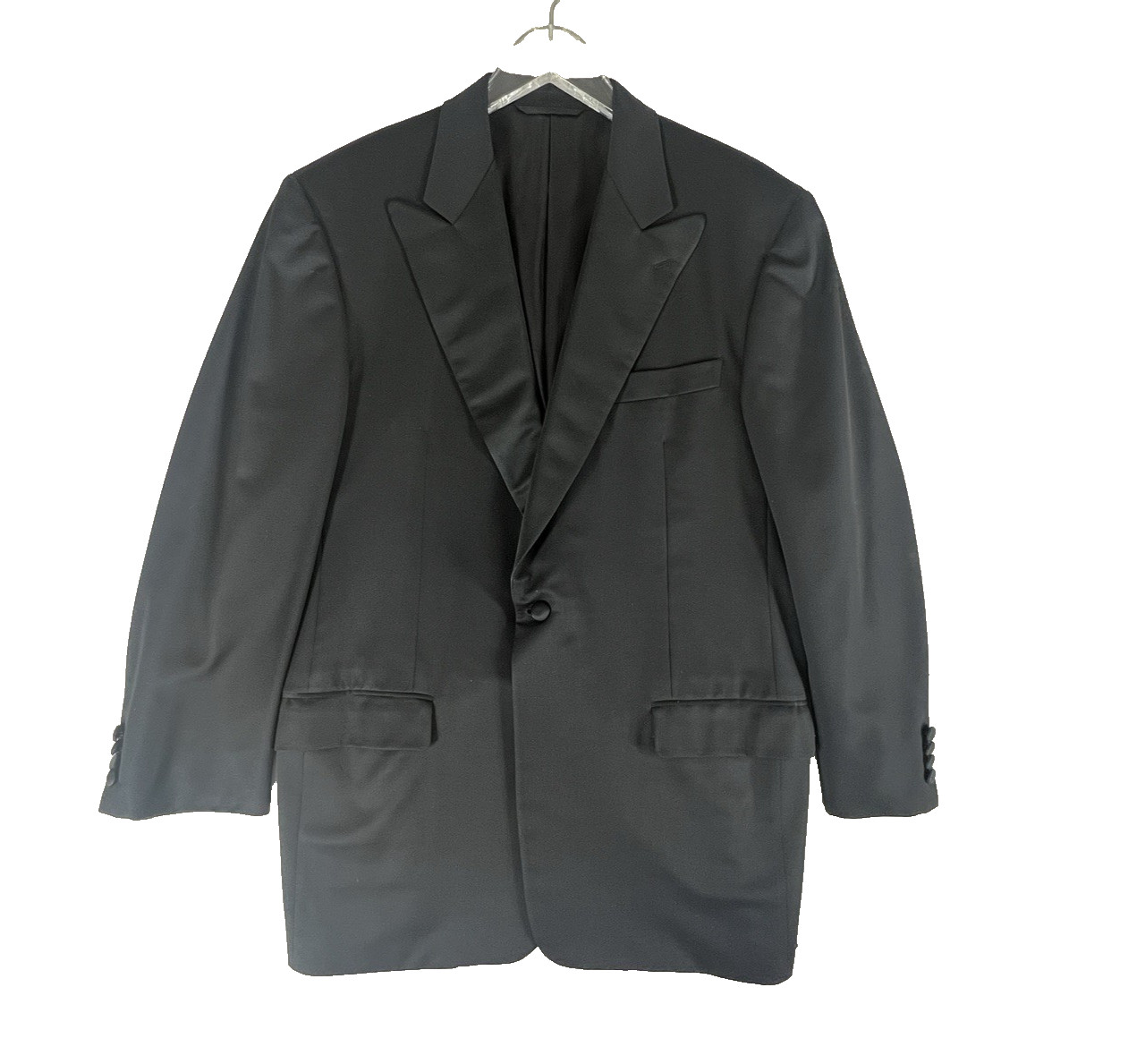 Hickey Freeman Tuxedo Jacket for Carroll & Co Mens 42R Wool Black Peak Lapel USA