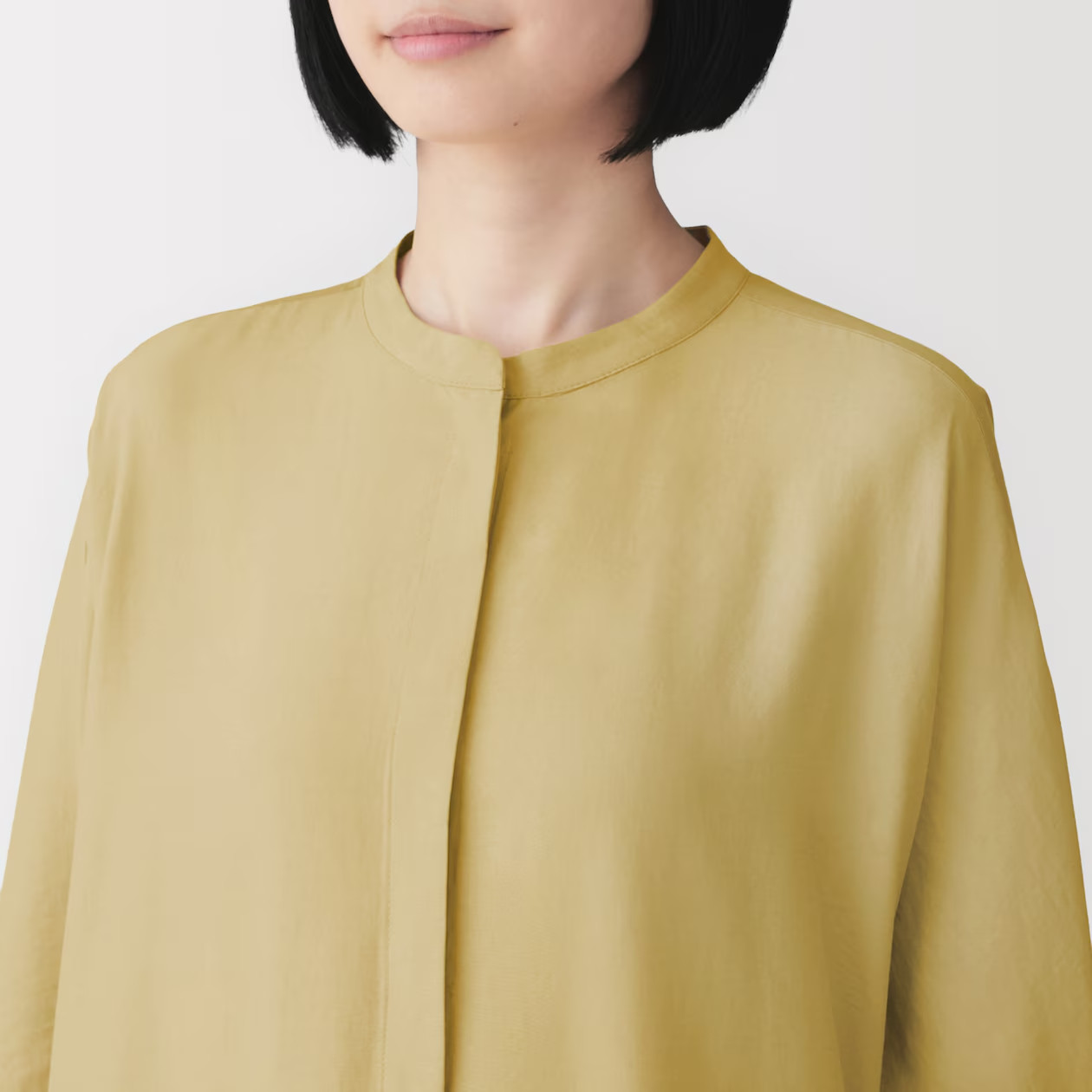 MUJI Womens Smooth 1/2 Sleeve Dress Dark Brown FedEx