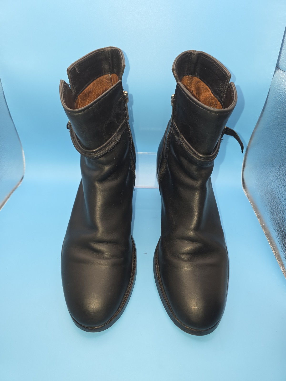 FRYE Melissa Black Leather Inside Zip Boots Size 8B EUC Style 3478443