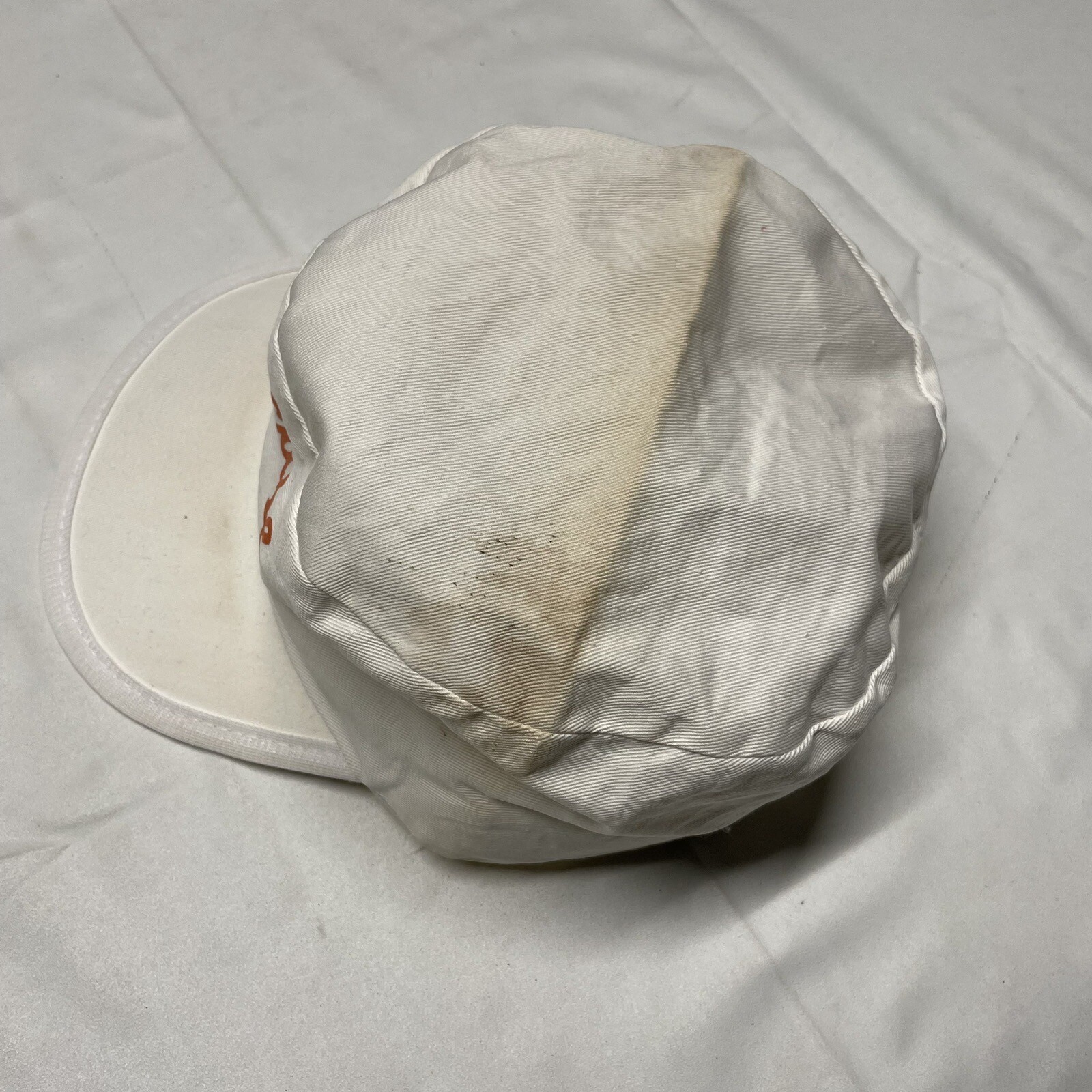 Vintage Syracuse University Snapback Hat Cap White Orange 80s College Sports 90s