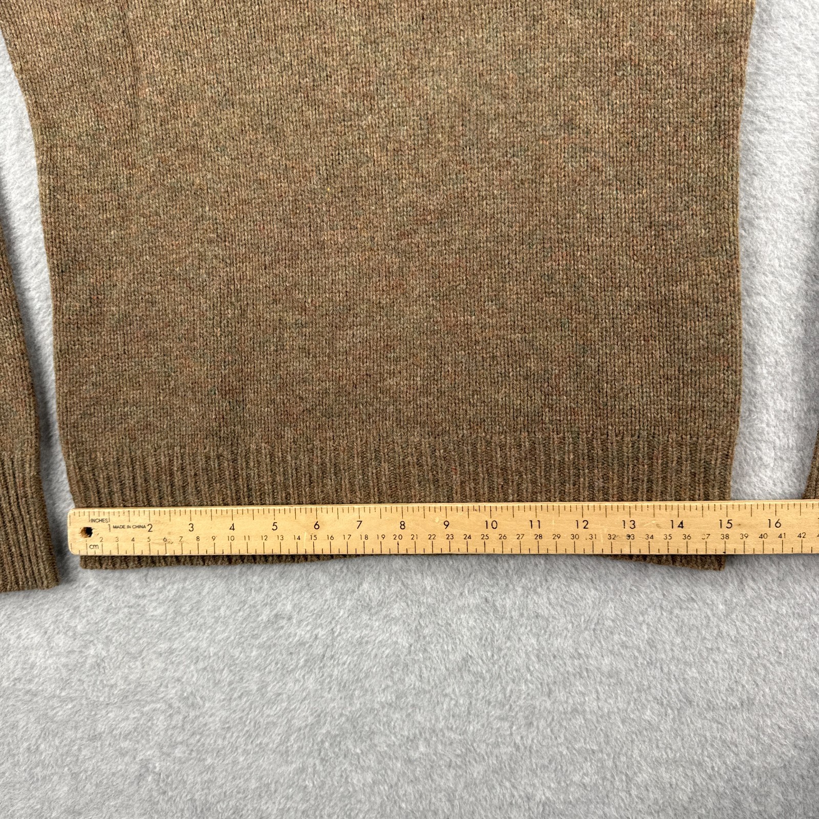 Ralph Lauren Rugby Sweater Mens Small Brown Elbow Patches 100% Wool Shawl Collar