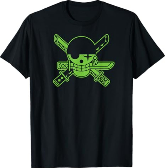 One Piece Anime Green Roronoa Zoro Jolly Roger T-Shirt