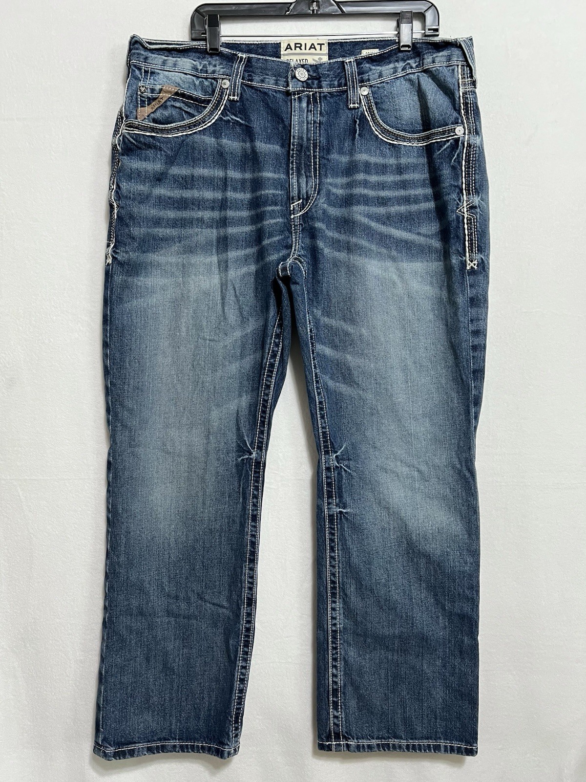 Ariat M4 COLTRANE Relaxed Bootcut Men’s Jeans Size 38×30 Blue Denim Medium Wash