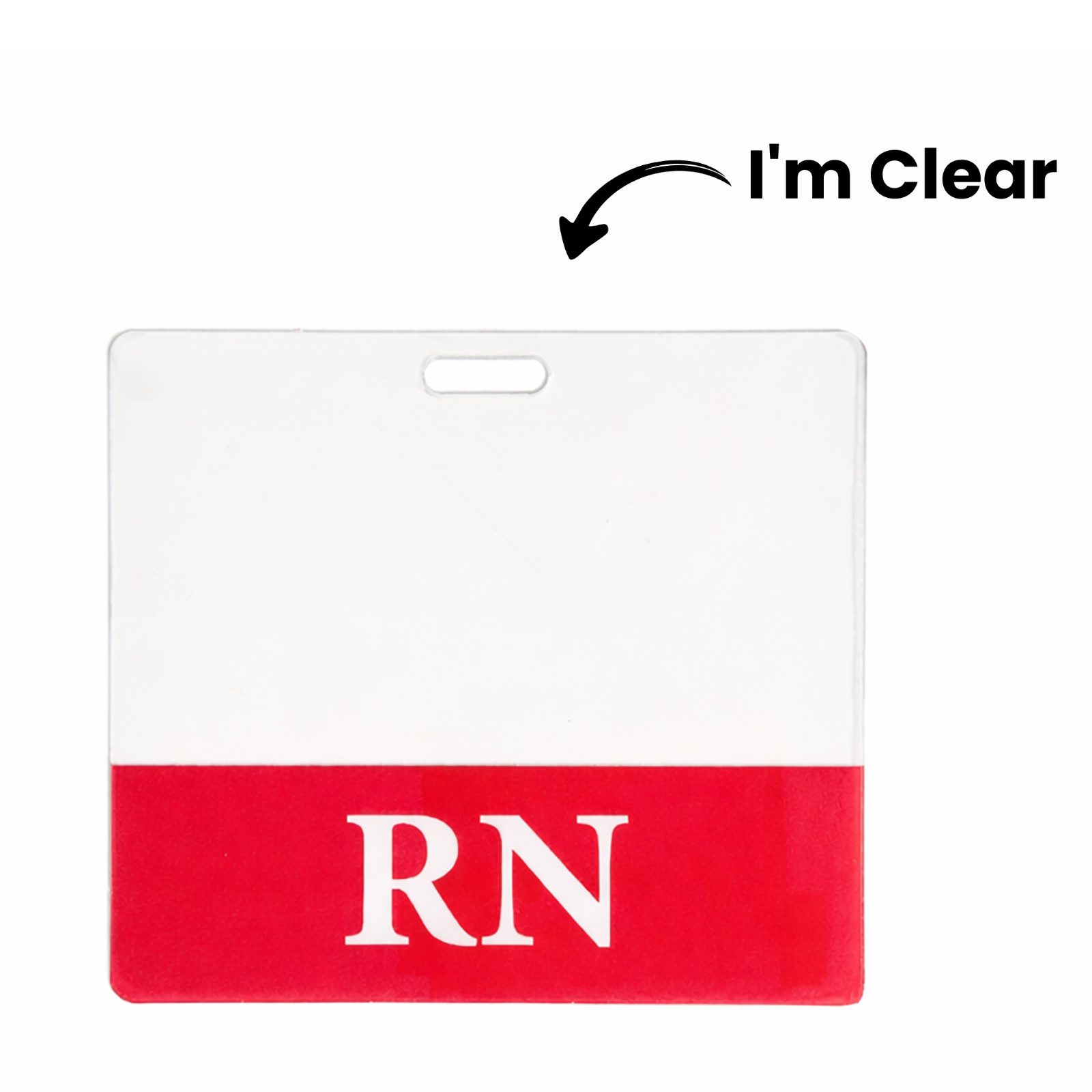 Clear RN Badge Buddy HORIZONTAL – Transparent Hospital & Nurse ID Backer Card