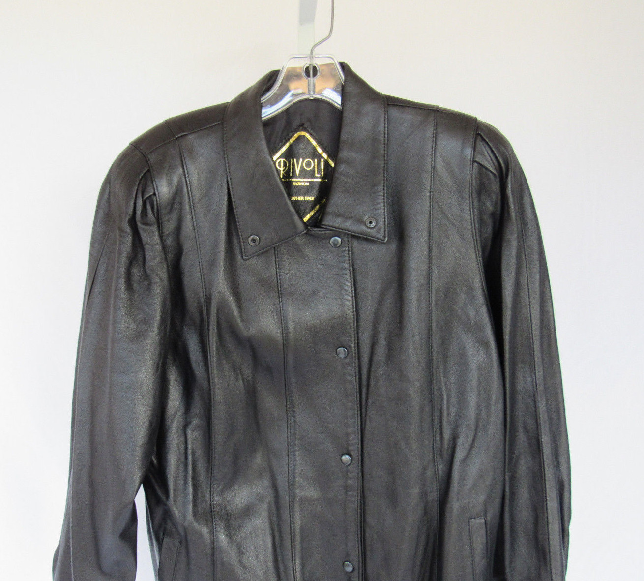 RIVOLI ITALIAN CALF LEATHER WOMEN’S COAT BLACK SIZE 9 LIKELY NEVER WORN!!!