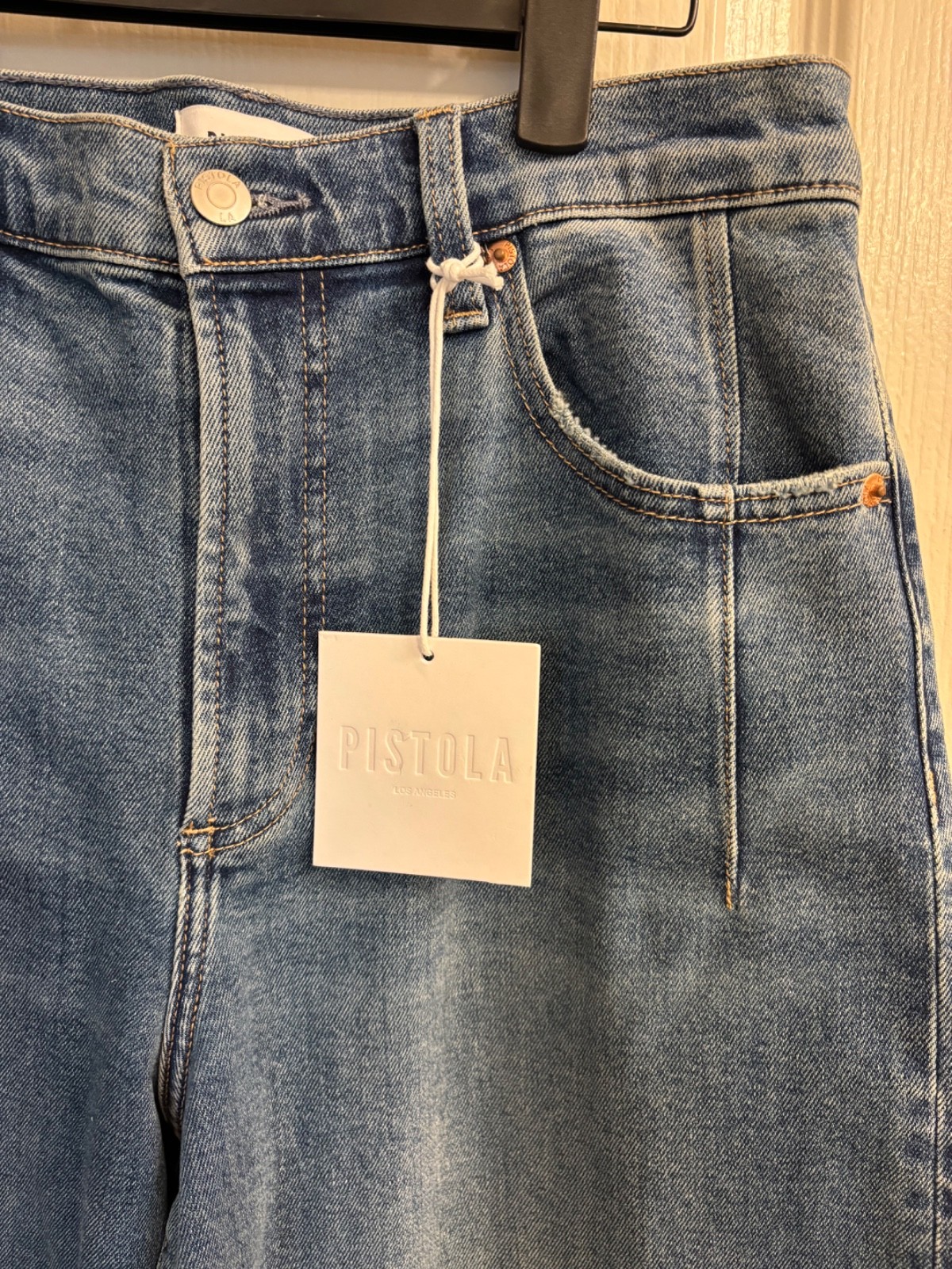 Pistola Kyra High Rise Bowed Ankle SoHo Blue Denim Jeans Size 29