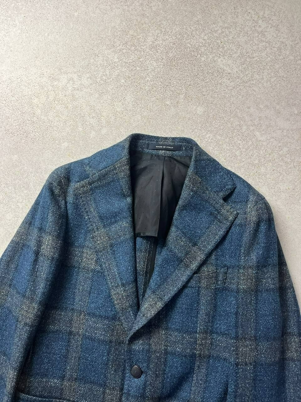 DDP Vintage Tagliatore Blue Plaid Wool Blazer Sport Coat Size IT 44R