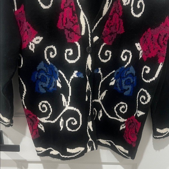 Vintage Norton McNaughton Floral Knit Cardigan, Size M or L