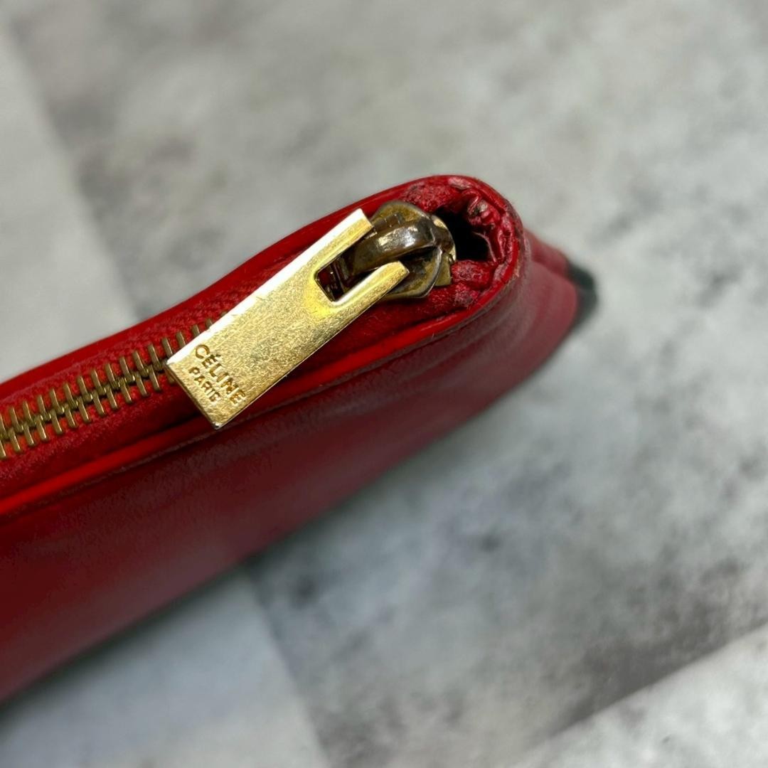 CELINE Leather Coin Case Mini Wallet Bicolor RG569
