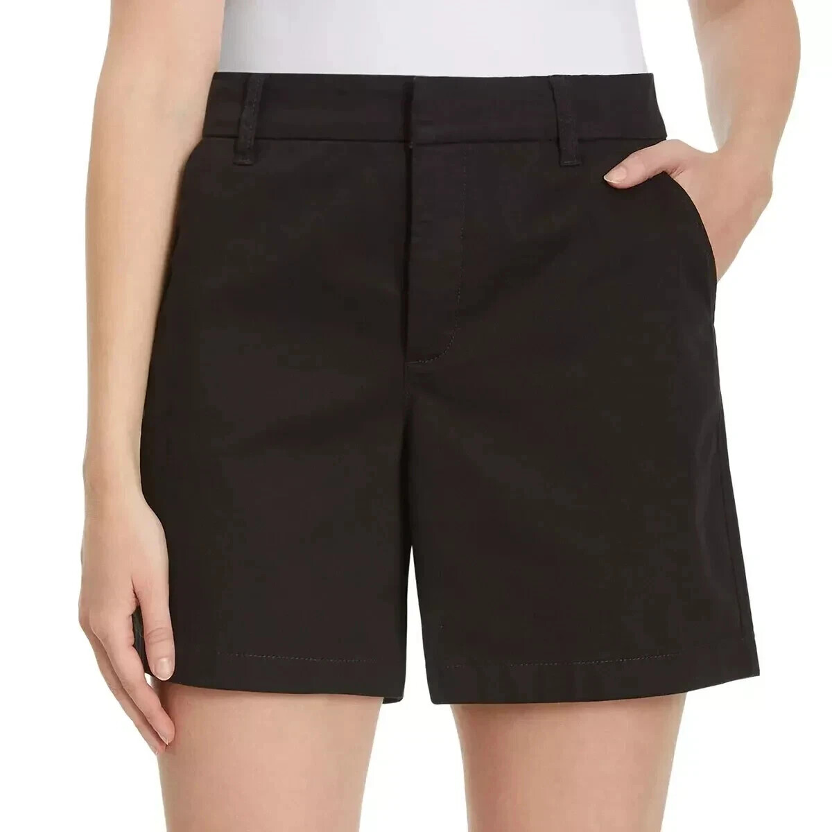 Gloria Vanderbilt Women’s Chino Shorts, Black, Size 8