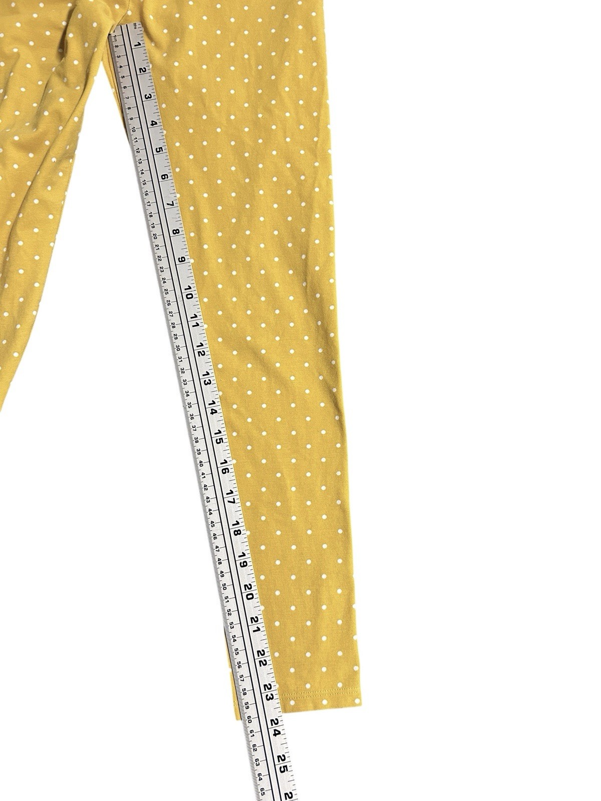 Boden Leggings Daffodil Yellow White Polka Dot Size 11-12Y 152cm Spring Easter