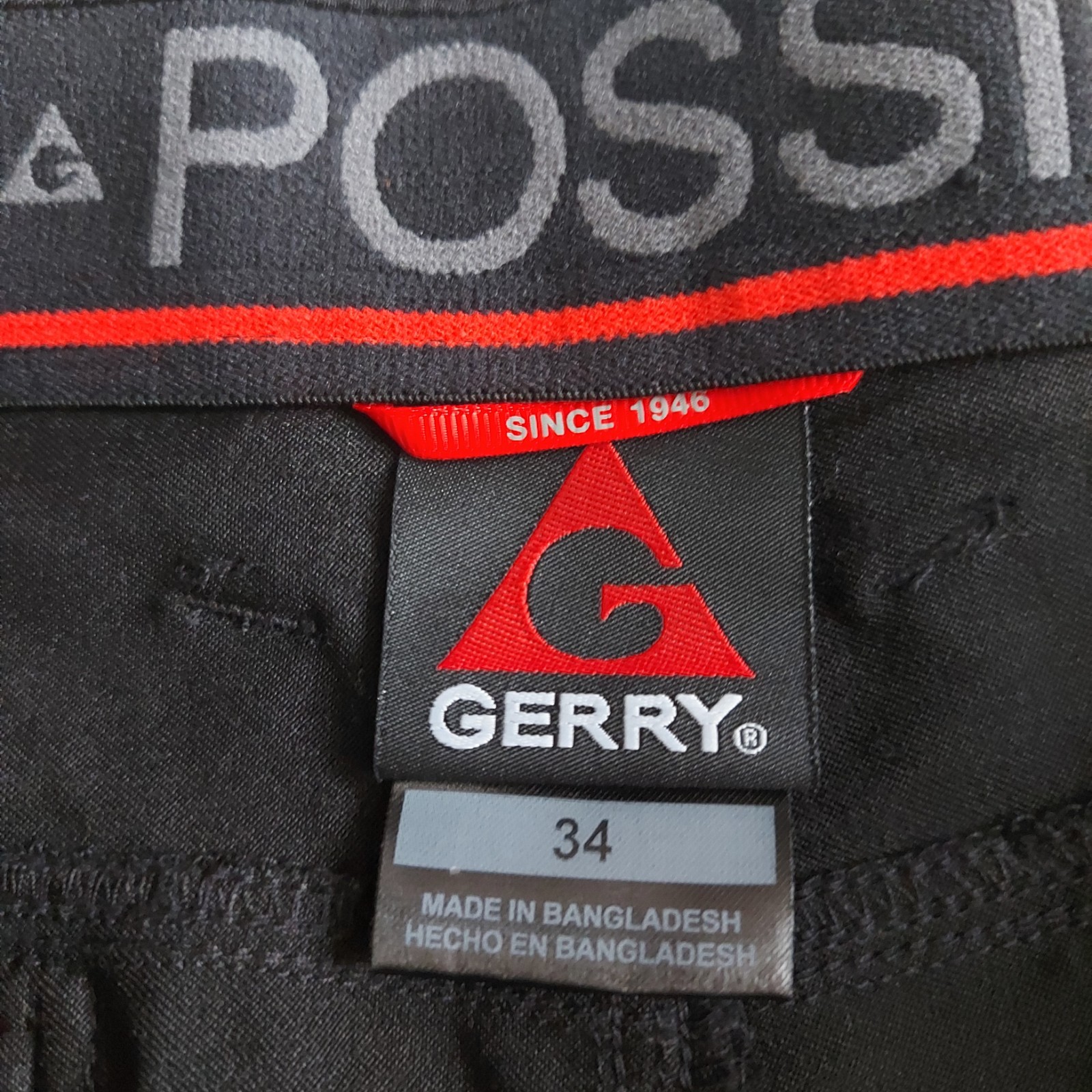 Gerry Performance Shorts Mens 34 Black Flat Front 9″ Stretch Outdoor Hiking