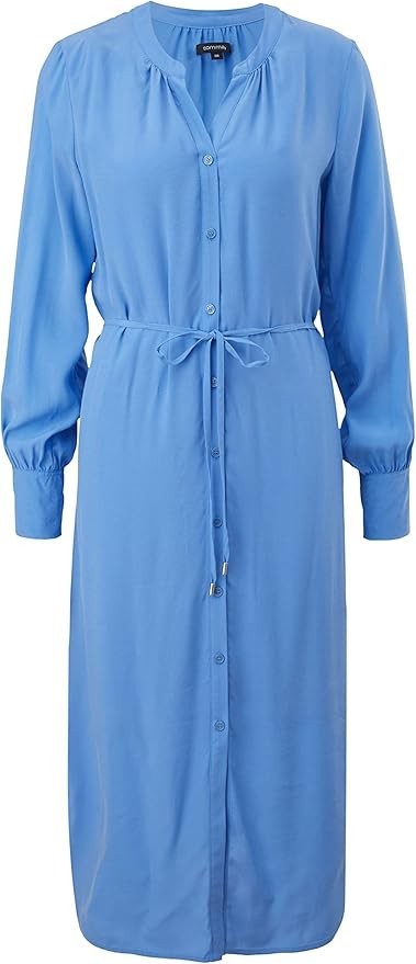 Comma, Blue Long Sleeve Button Down Dress size 42 (fits like a Large)