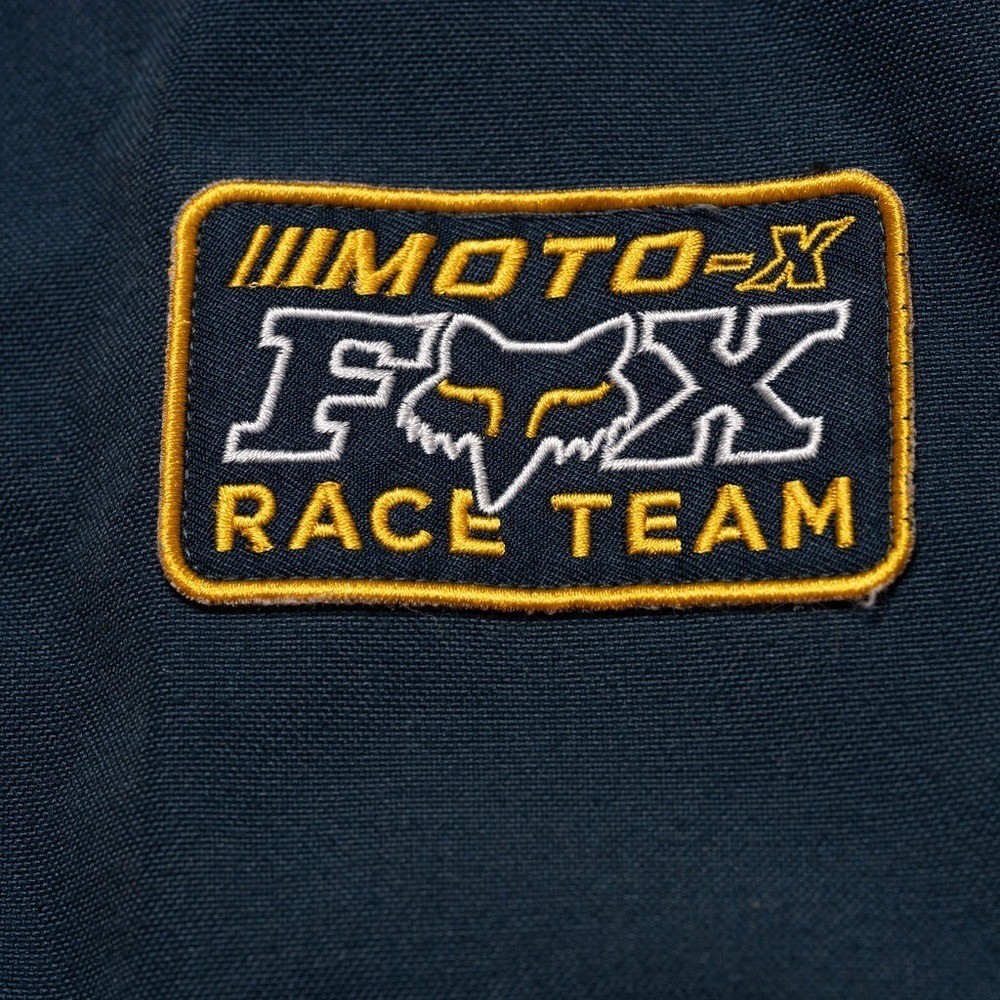 Fox Racing Moto-X Navy Machinists Bomber Coat Hood Men’s XXL, Quilted Lining EUC