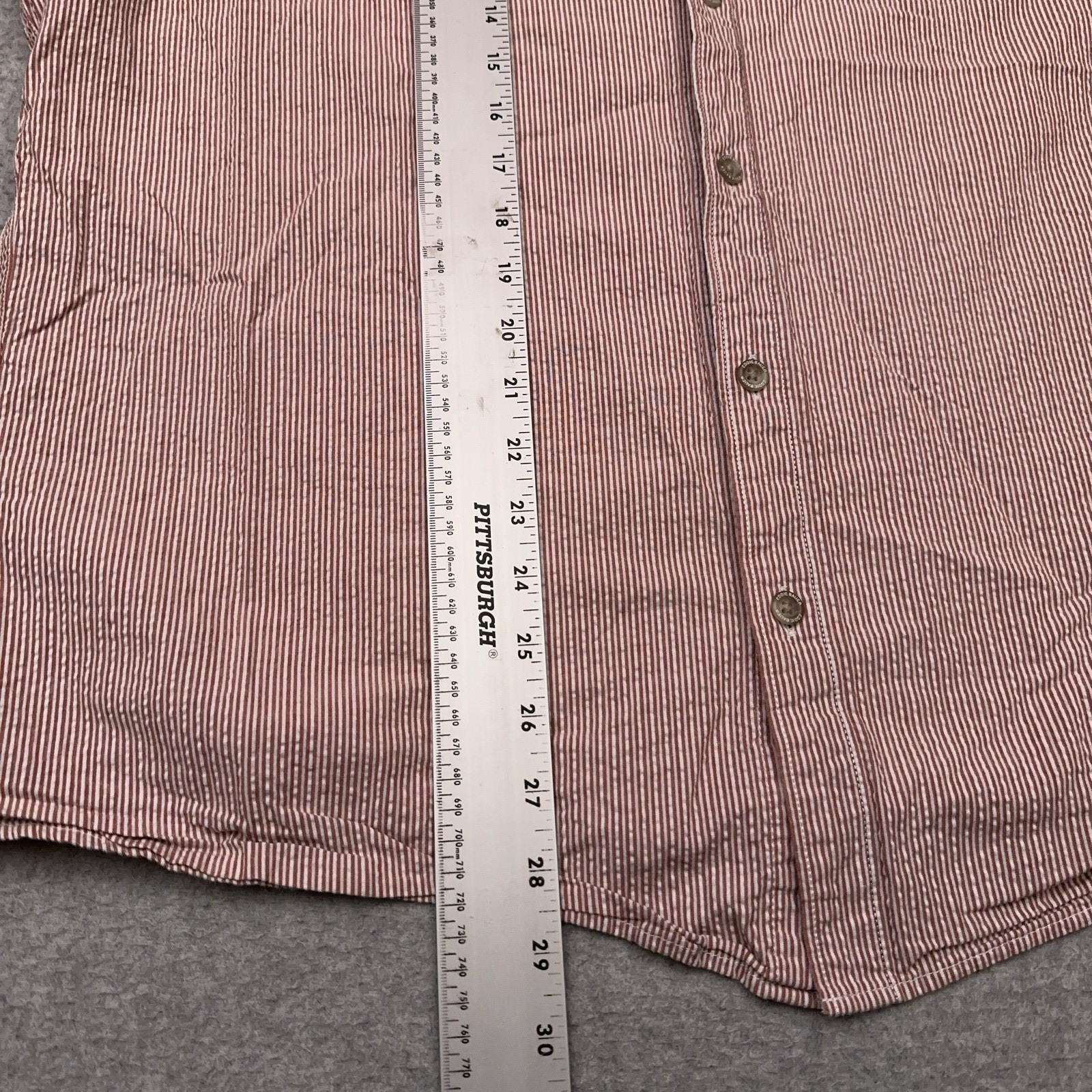 Eddie Bauer Seersucker Button Shirt Men’s XL Classic Fit Pinstripe 100% Cotton