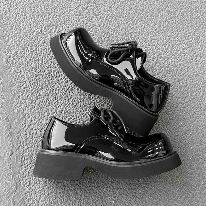 Men’s Women Round Toe Patent Leather Dress Shoes Platform Thick Sole Oxfords New