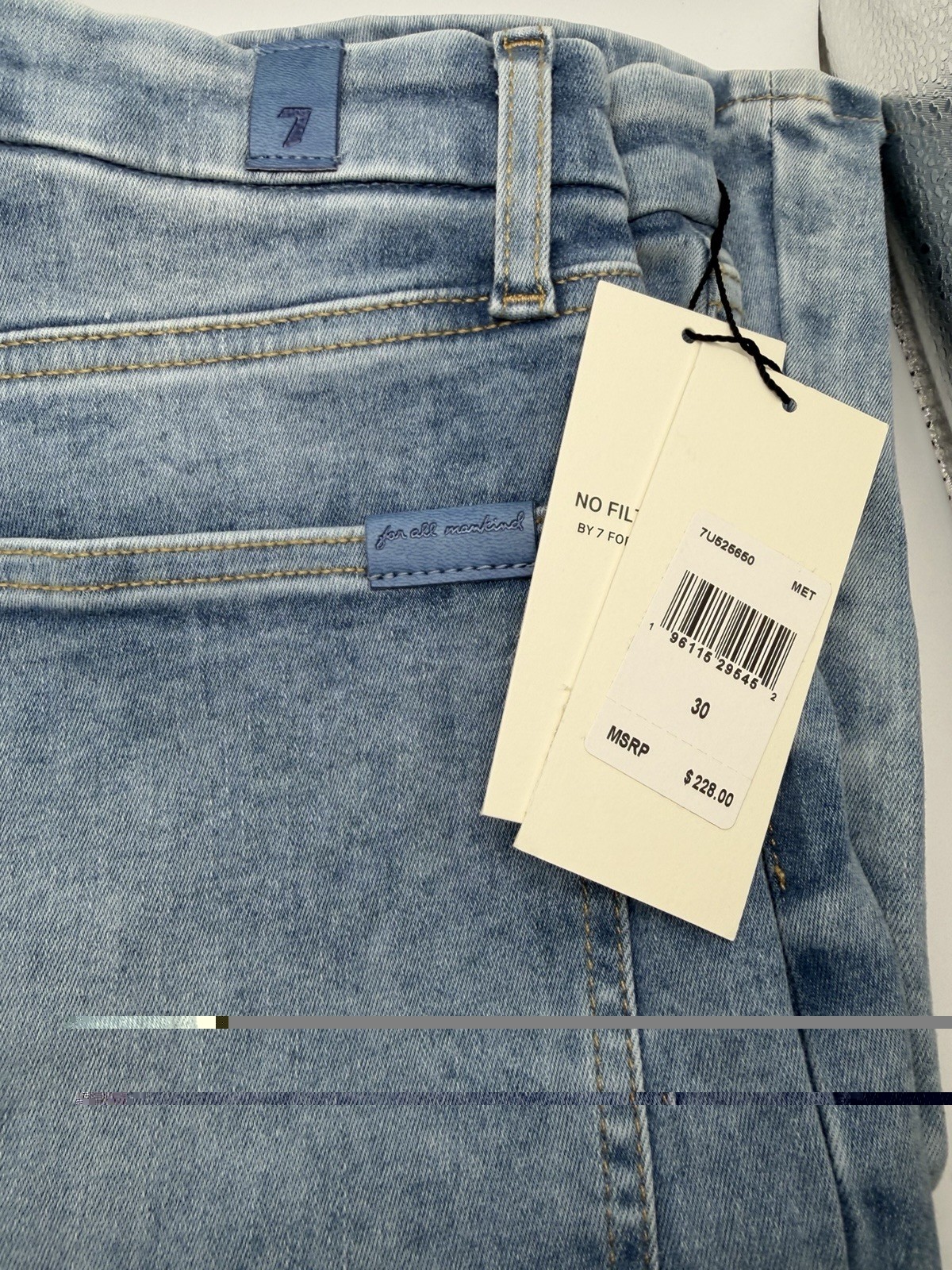 7 For All Mankind Women’s Ultra High Rise Skinny Flare No Filter Denim, Size 30