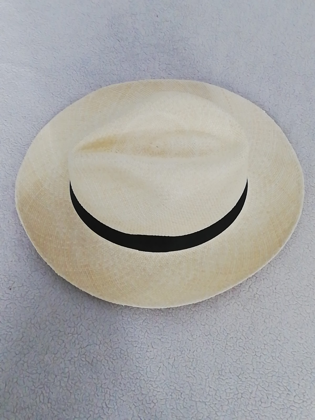 GENUINE ECUADOR “PANAMA HAT” 2.5 Inch Brim TOQUILLA STRAW 60Cm CLASSIC BEIGE