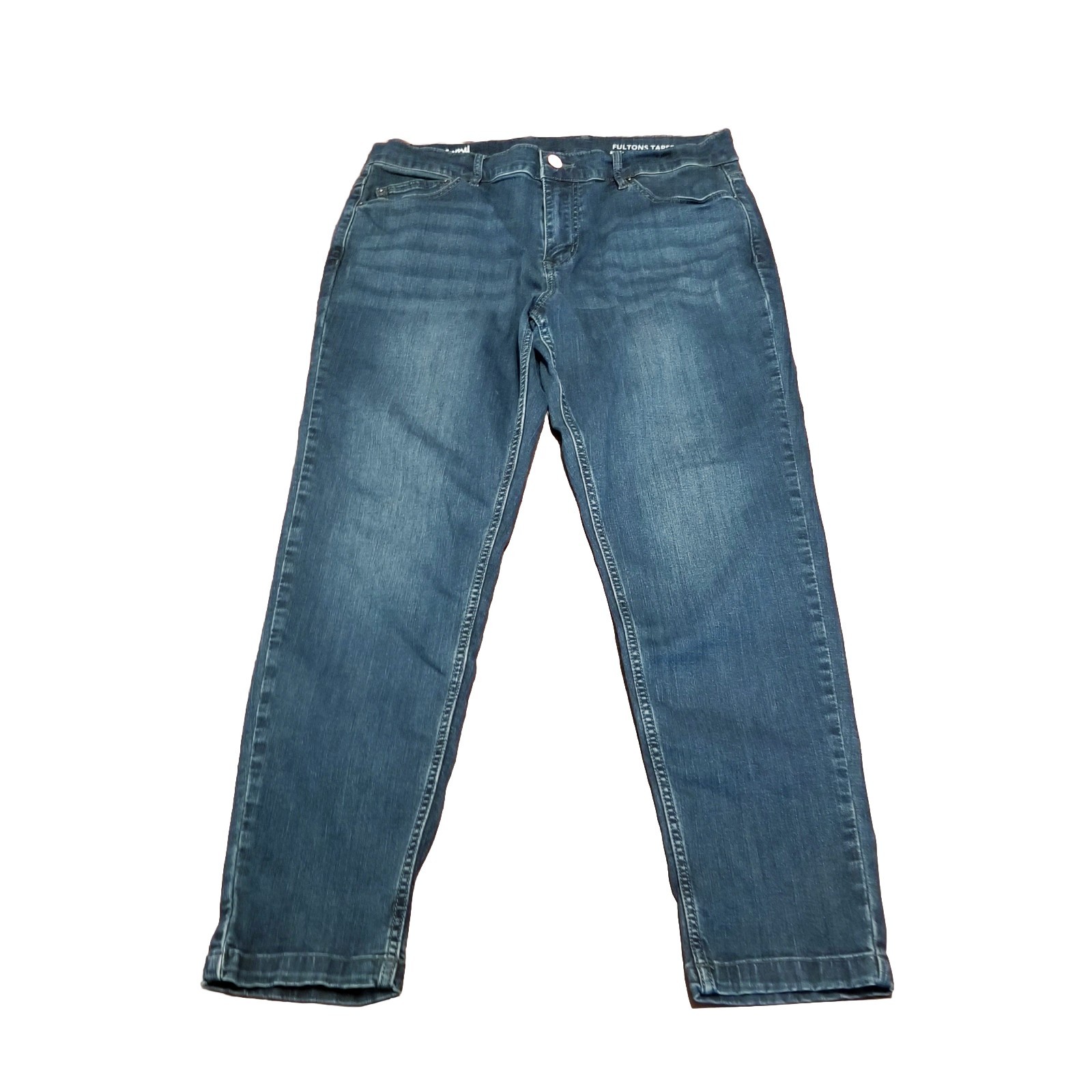 Mugsy Fultons Taper Jeans Men’s Size 34×30 Blue Faded Stretch Denim (33×27)