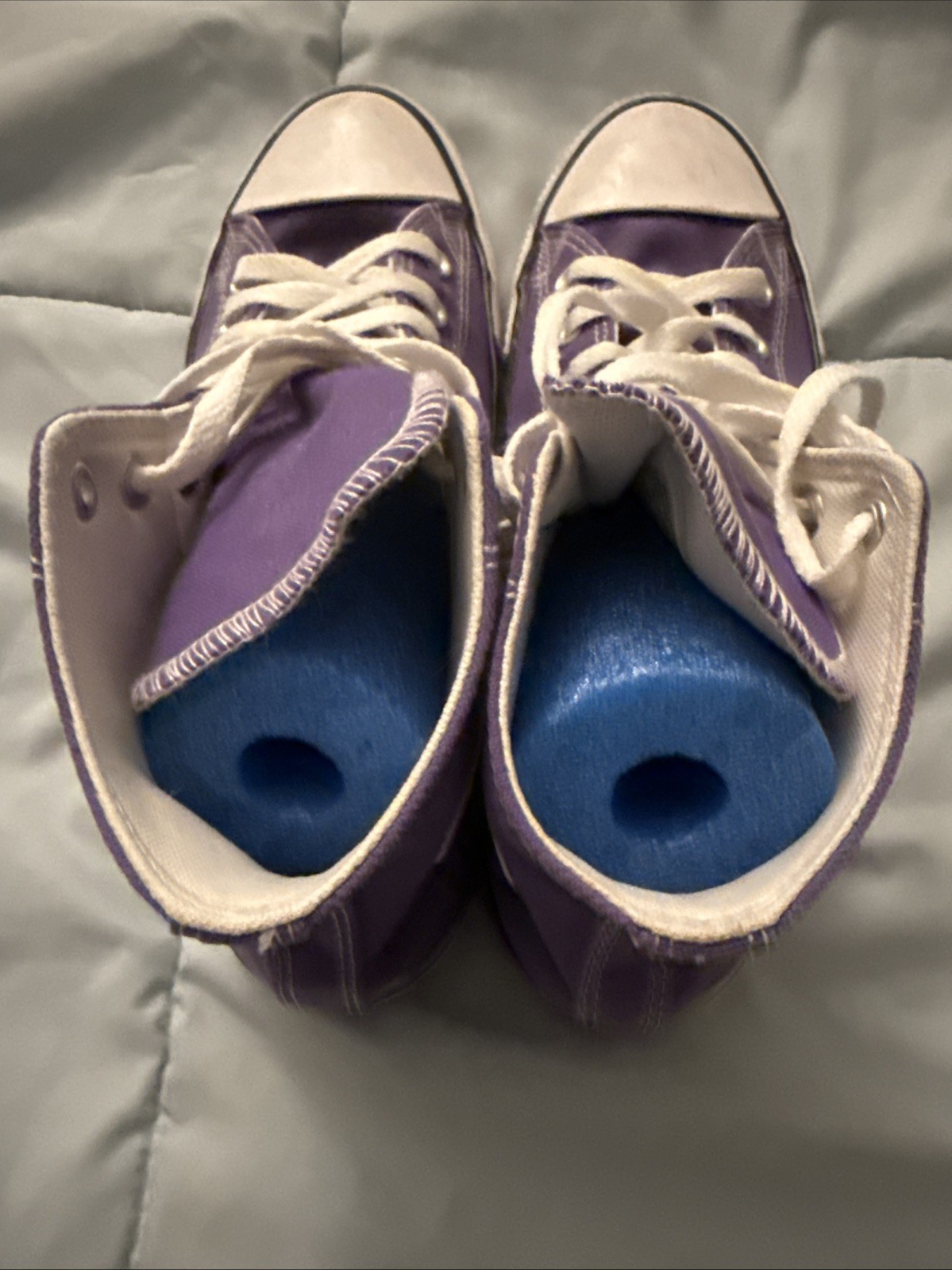 Purple Converse High Top Sneakers With White Accents Unisex Sneakers M8 W10
