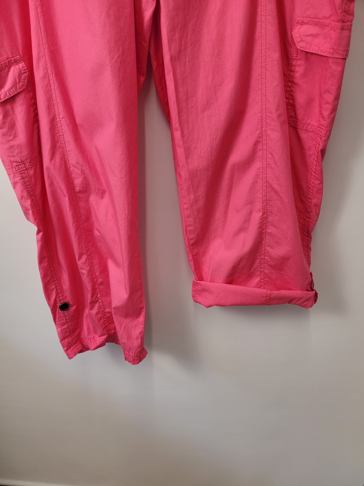 George Cotton Cargo Roll Up Trousers, Ladies 22,Pink, Elasticated, Straps, BNWT