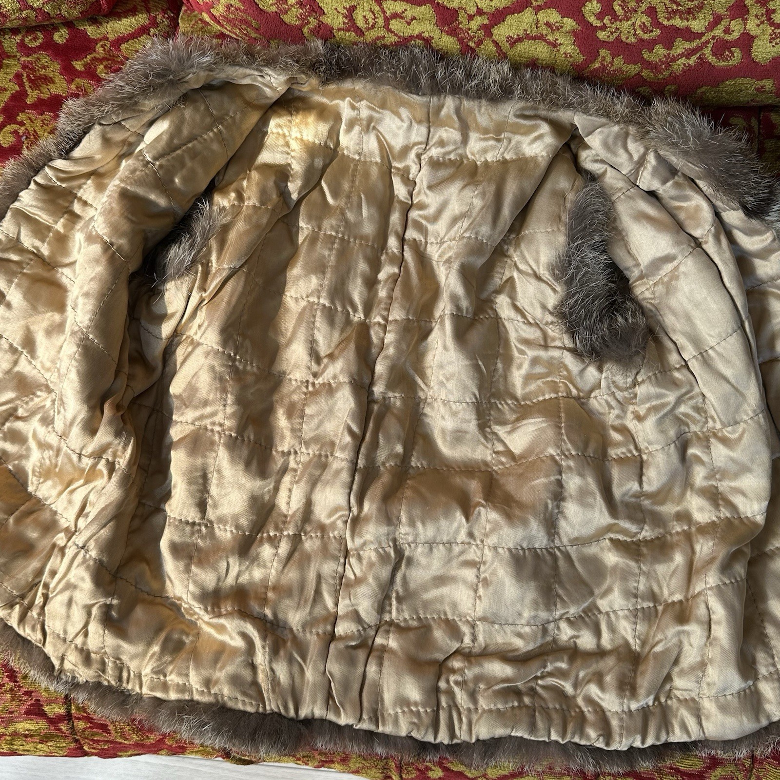 VTG 60s 70s Afghan Patchwork Suede Vest Boho Hippie Western Fur XS S