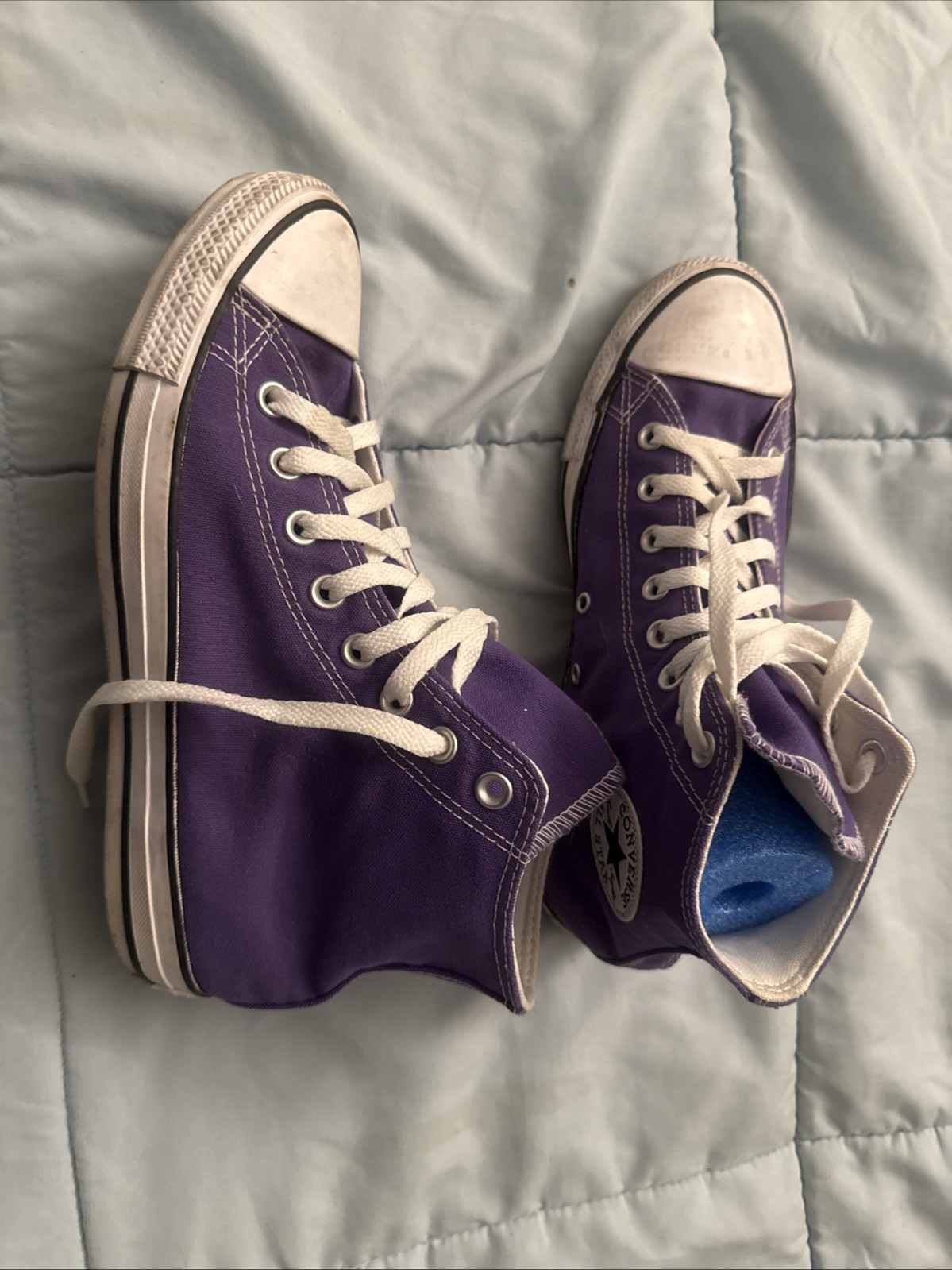 Purple Converse High Top Sneakers With White Accents Unisex Sneakers M8 W10