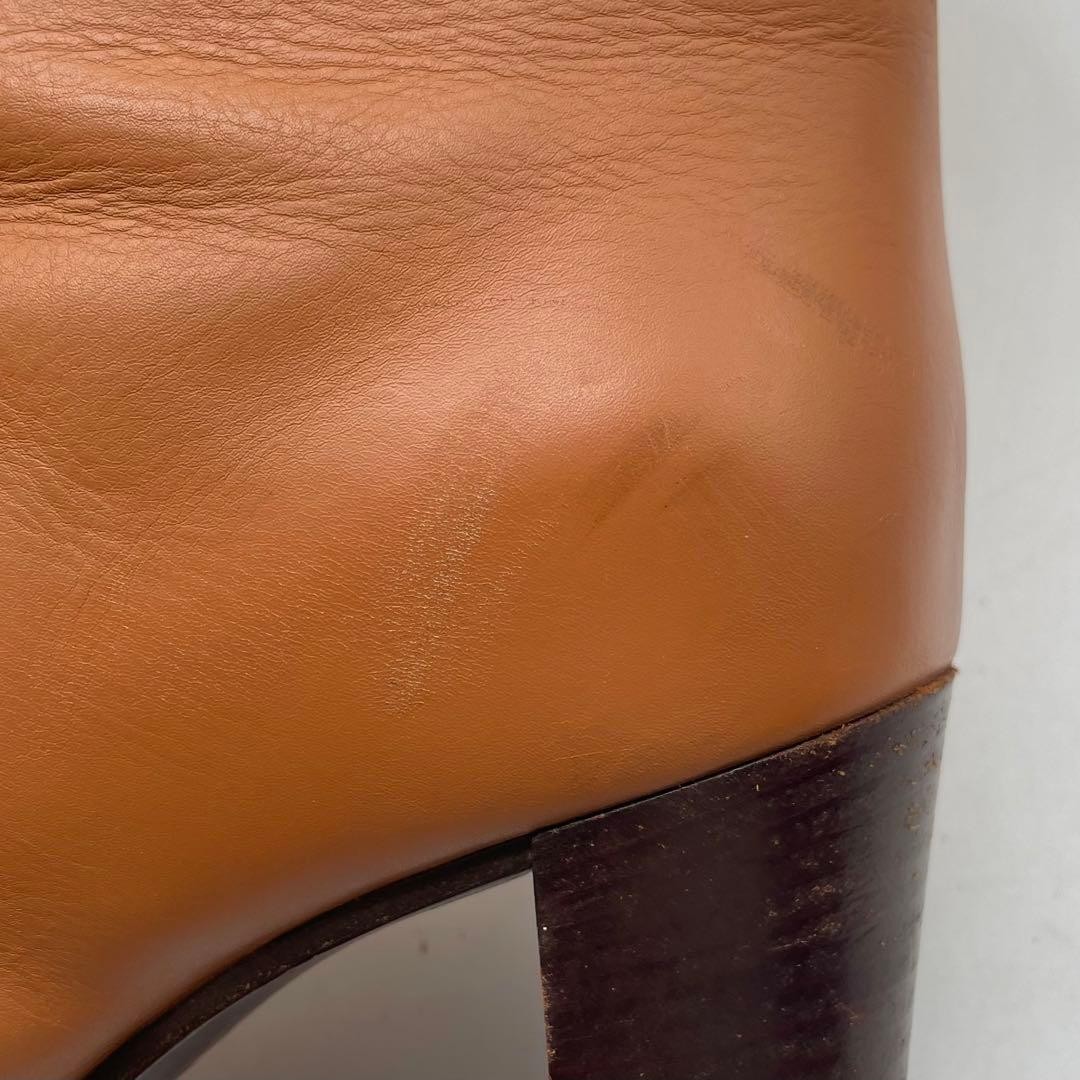 Sergio Rossi Brown Leather Knee High Boots 37 2.8in Heel Auth