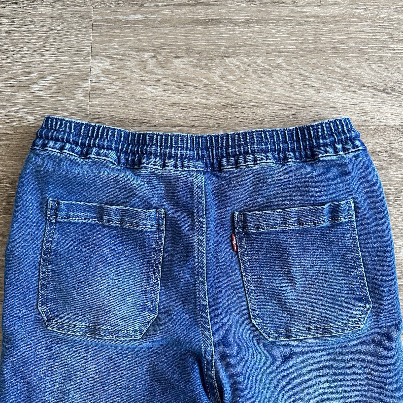 Levi’s Distressed Denim Jean Shorts Adjustable Waist Blue Youth Boys Large