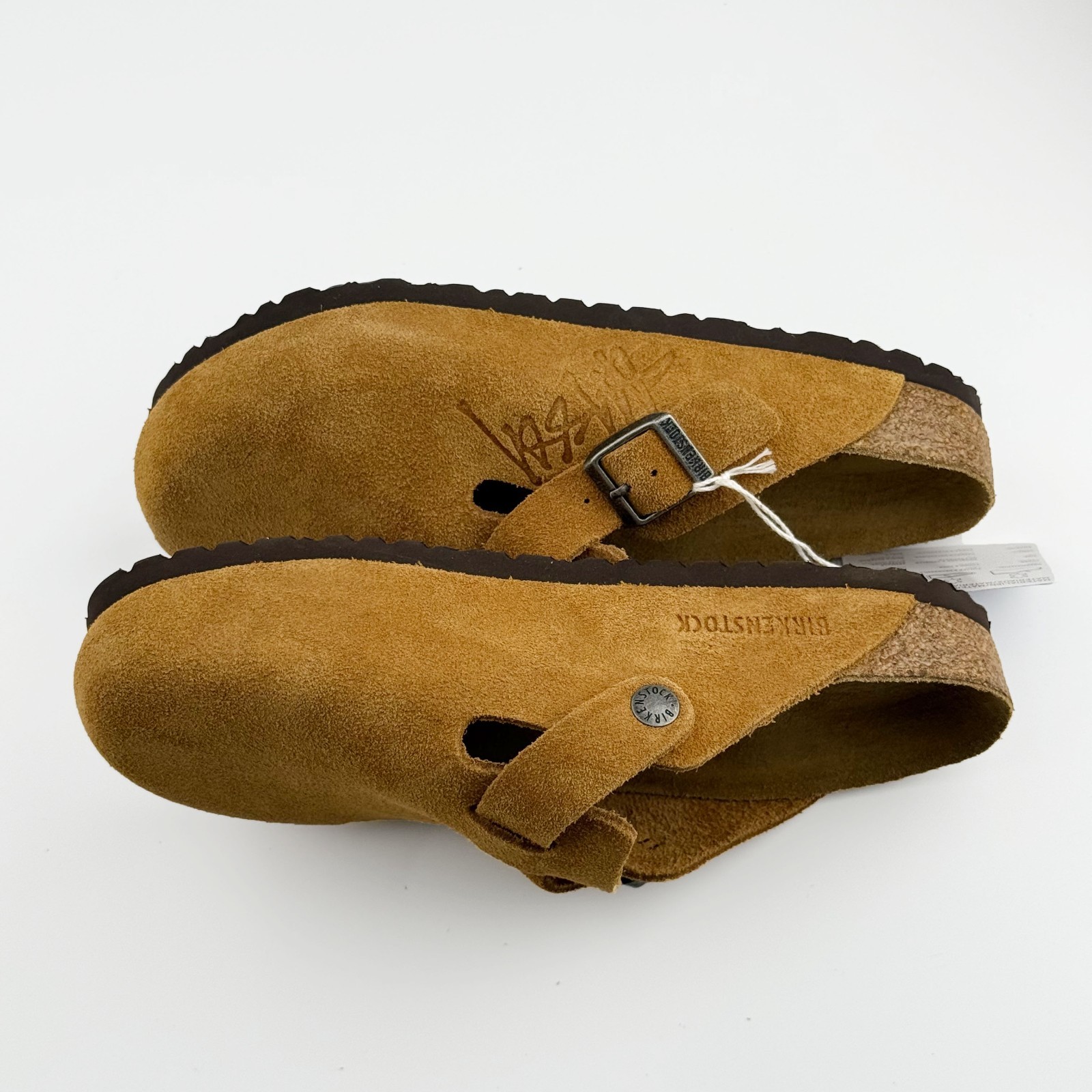 Birkenstock Boston X Stussy Suede Comfort Clog Caramel Women’s and Men’s Shoes