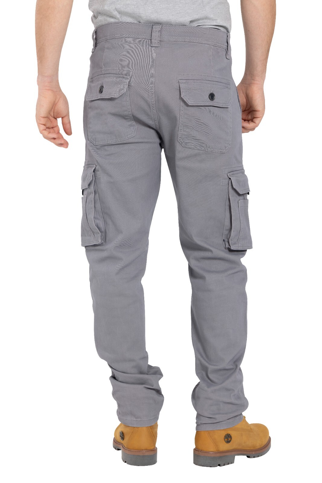Men’s Heavy Duty Workwear Trouser Stretch Utility Pocket Flex Cargo Full Pants