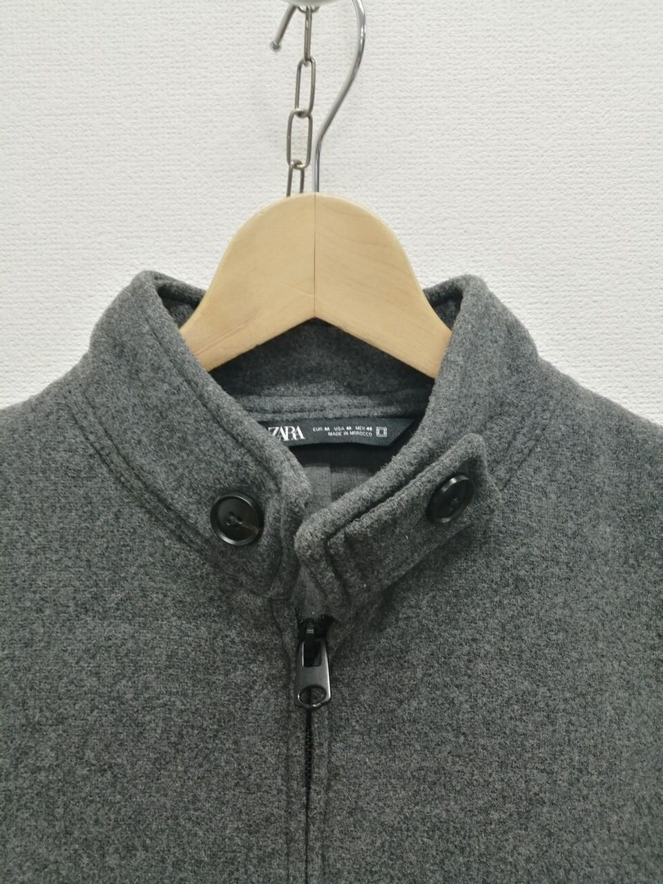 ZARA WOOL BLEND BOMBER JACKET GRY M Used