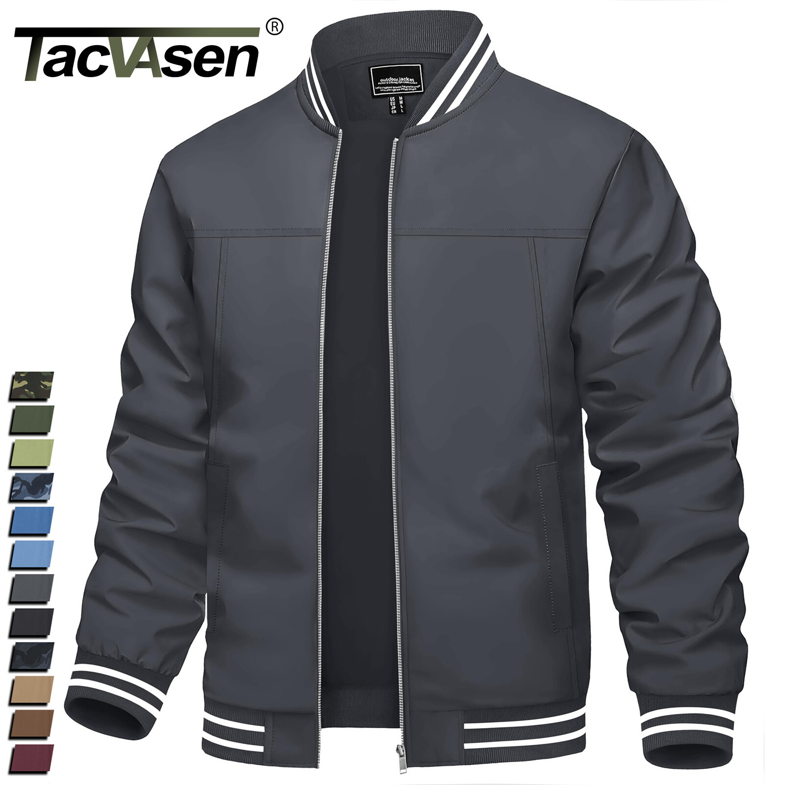 Men’s Bomber Jacket Lightweight Sportswear Spring Fall Casual Coats Windbreaker